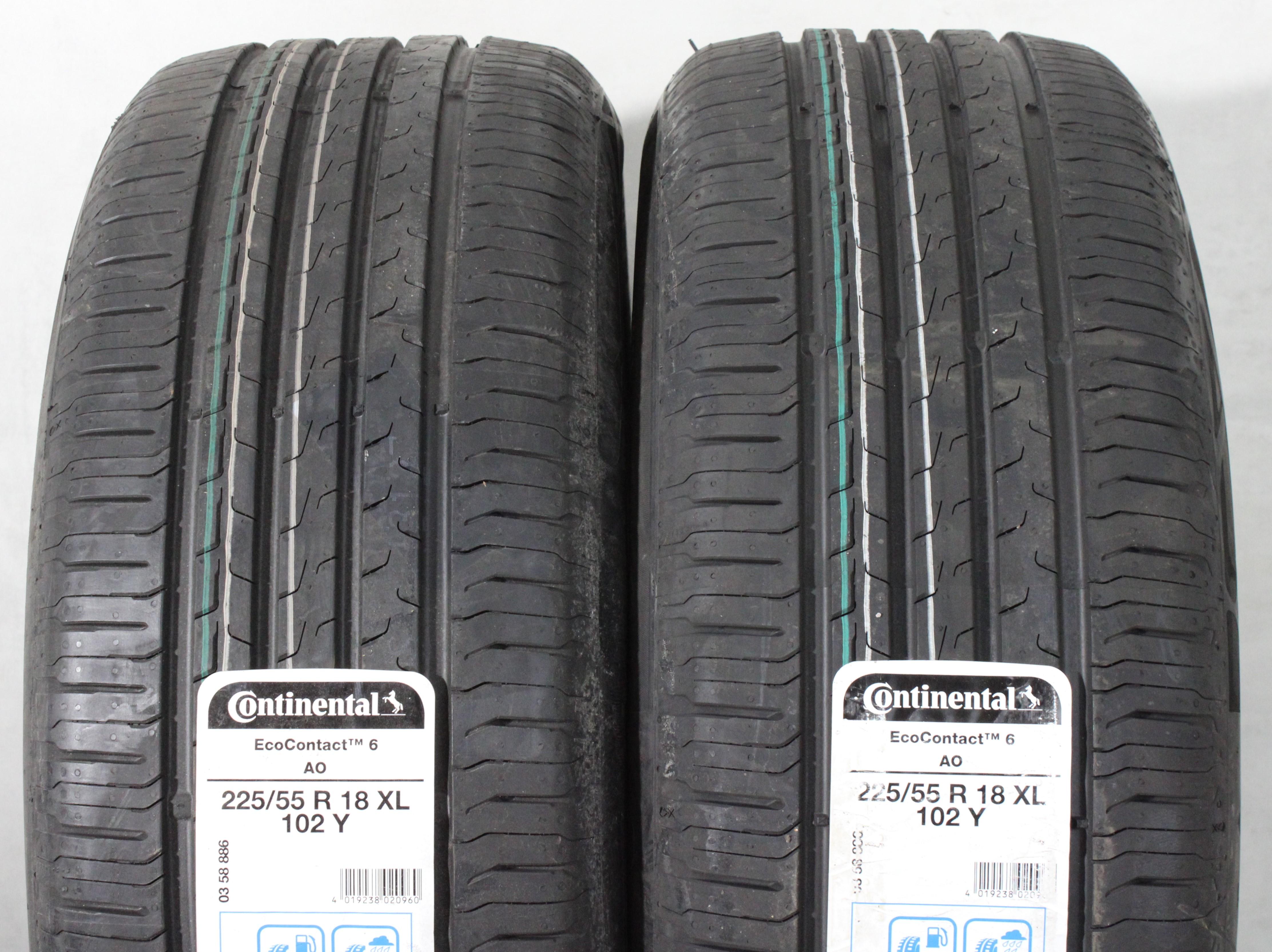 2 neumáticos de verano 225/55R18 102Y Continental Eco Contact 6 AO, nuevos, 2019, XL