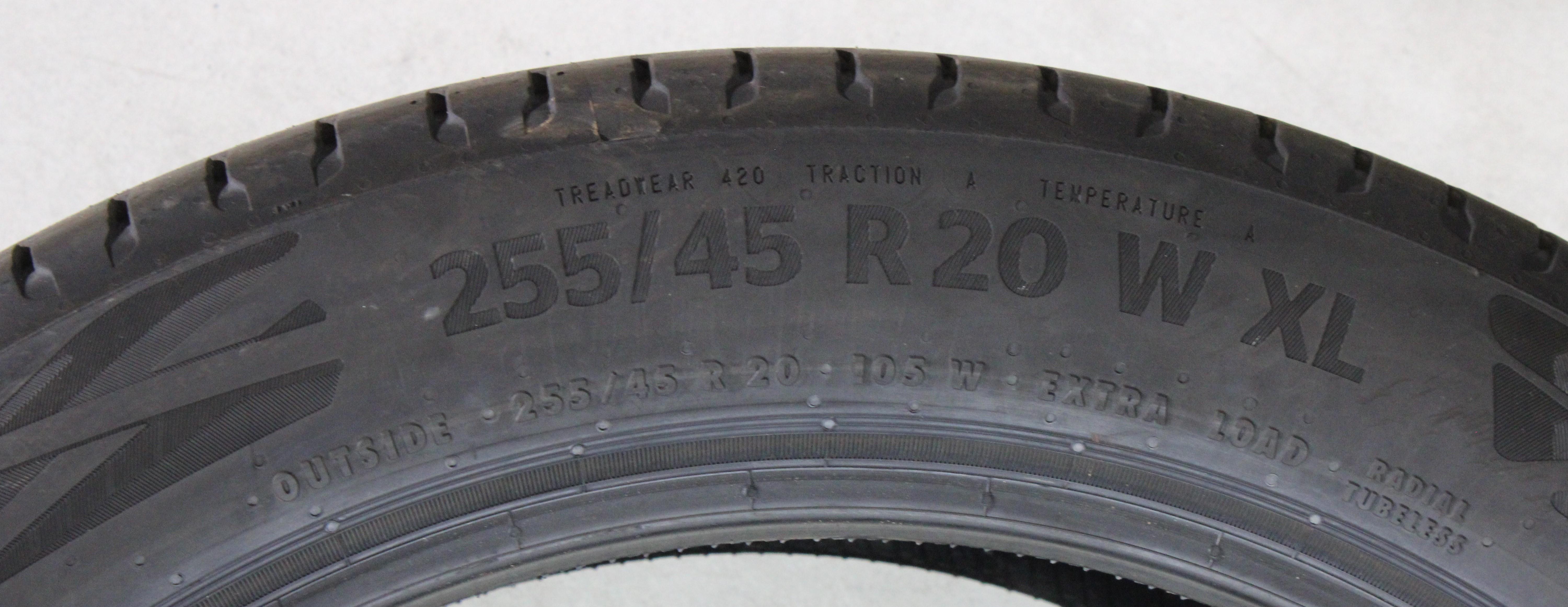 2 x 255/45R20 105W pneus été Continental Eco Contact 6Q MO Profil complet 2025 XL