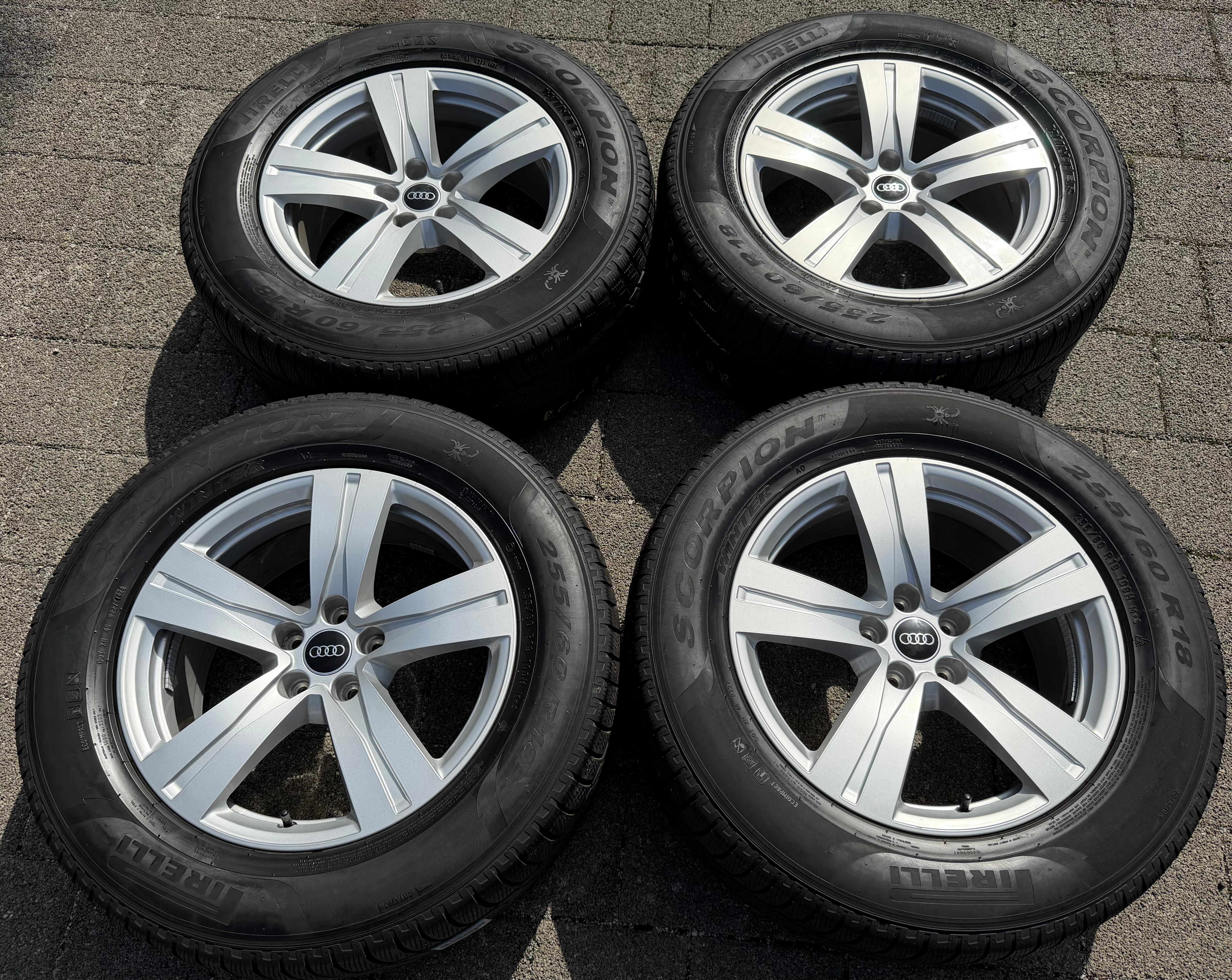 4 Original 18" Alu Winterräder Audi Q7 4M 255/60R18 108H 4M0601025A PIRELLI