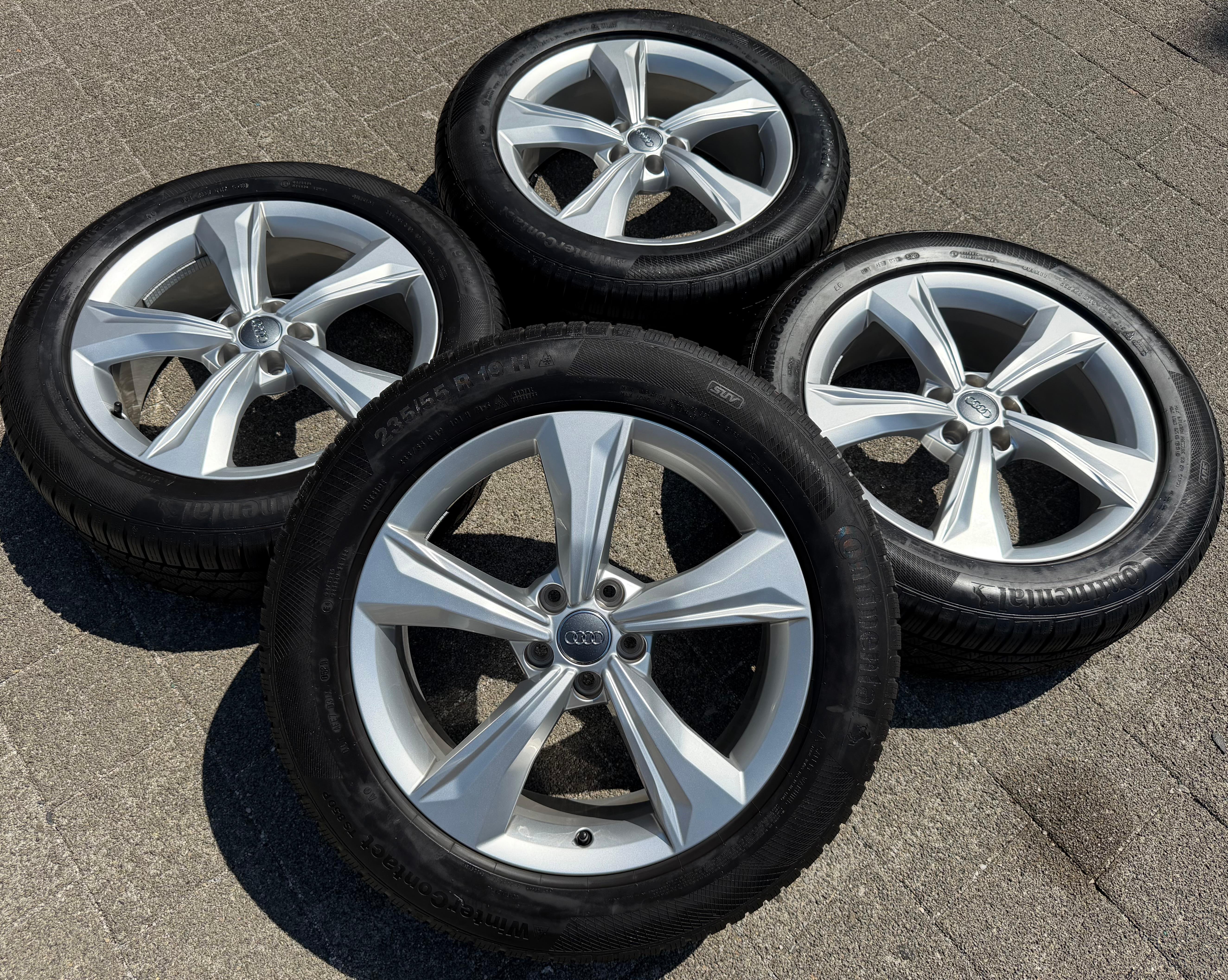 4 Original 19" Alu Winterräder Audi Q5 SQ5 FY 80A601025K 235/55R19 101H Continental