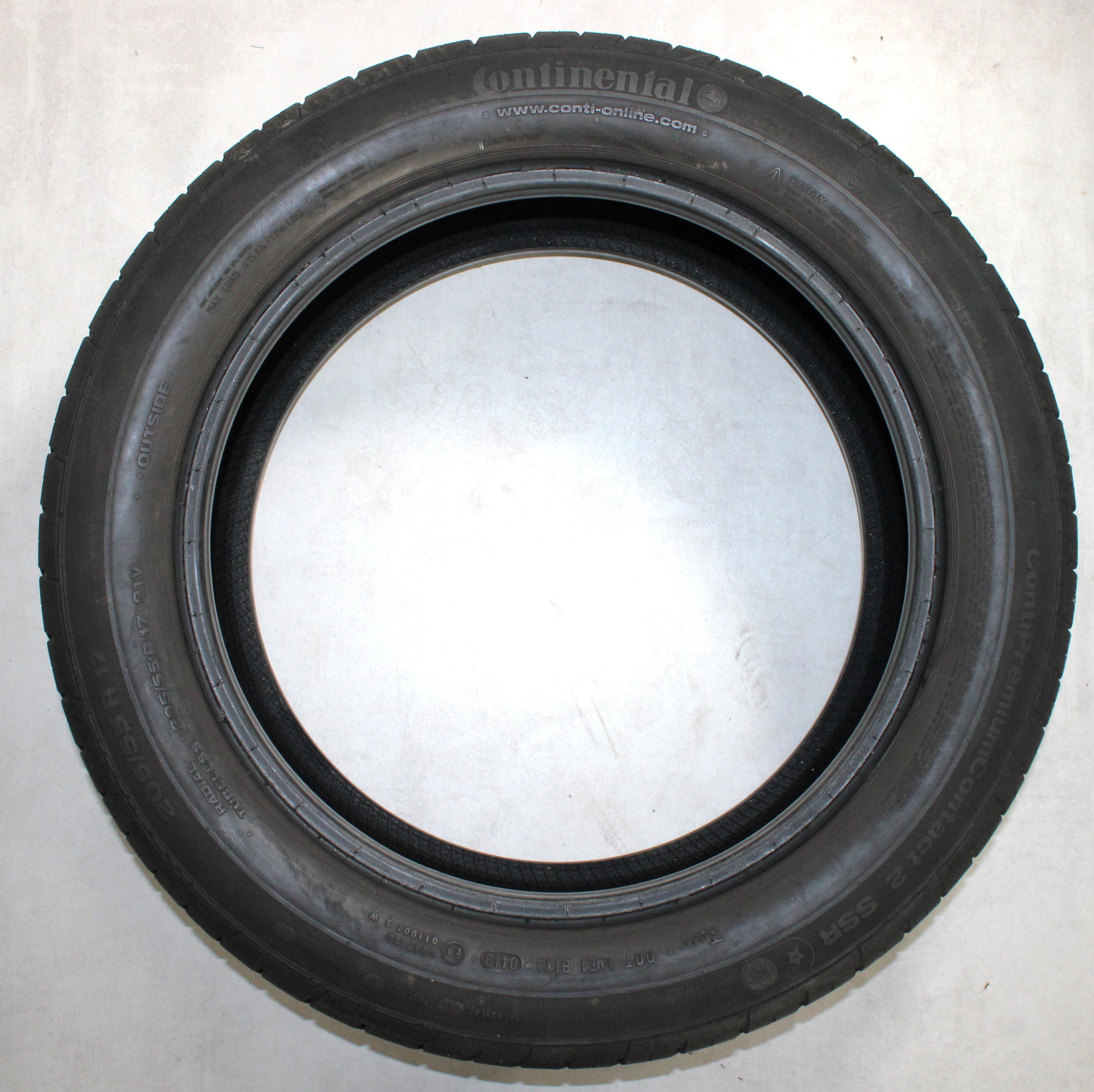 4 x 205/55R17 91V neumáticos de verano Continental Premium Contact 2 SSR Runflat 1x4,5mm 3x5-5,5mm 2013 *