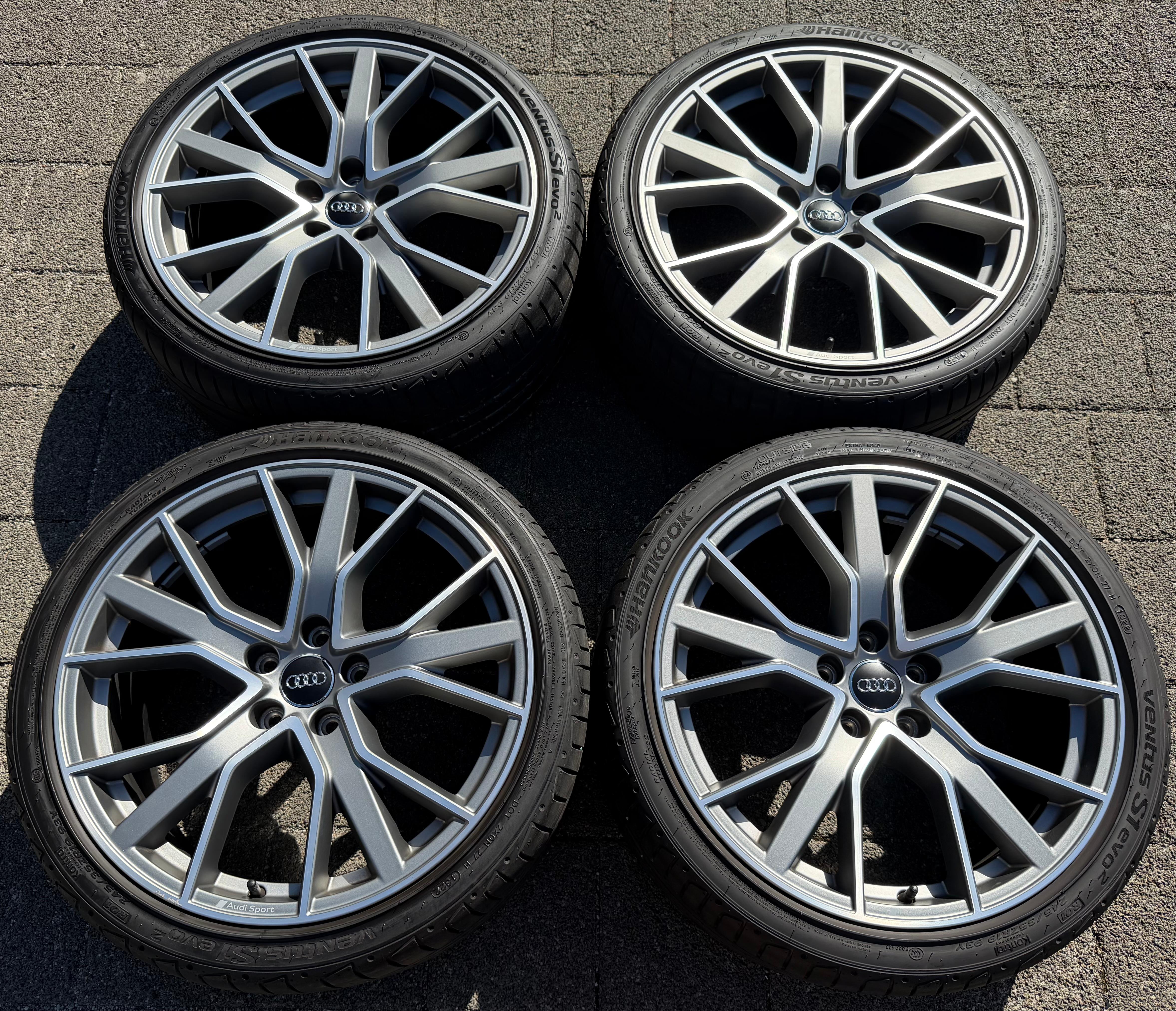 4 originele 19" lichtmetalen zomerwielen Audi A4 S4 8W B9 8W0601025DH 245/35R19 93Y Hankook