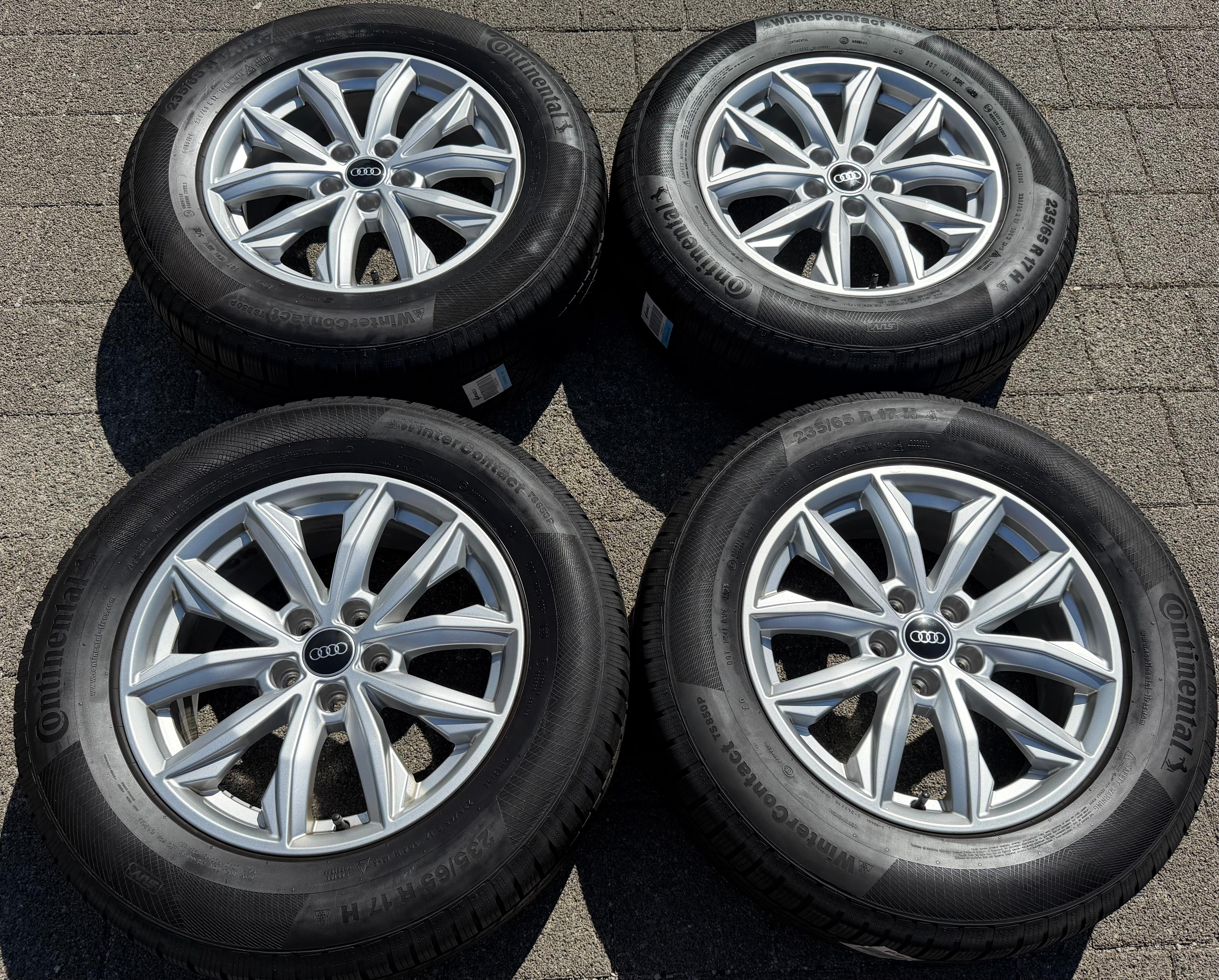 4 Original 17" Alu Winterräder Audi Q5 FY 80A601025J 7x17 ET34 235/65R17 104H Continental