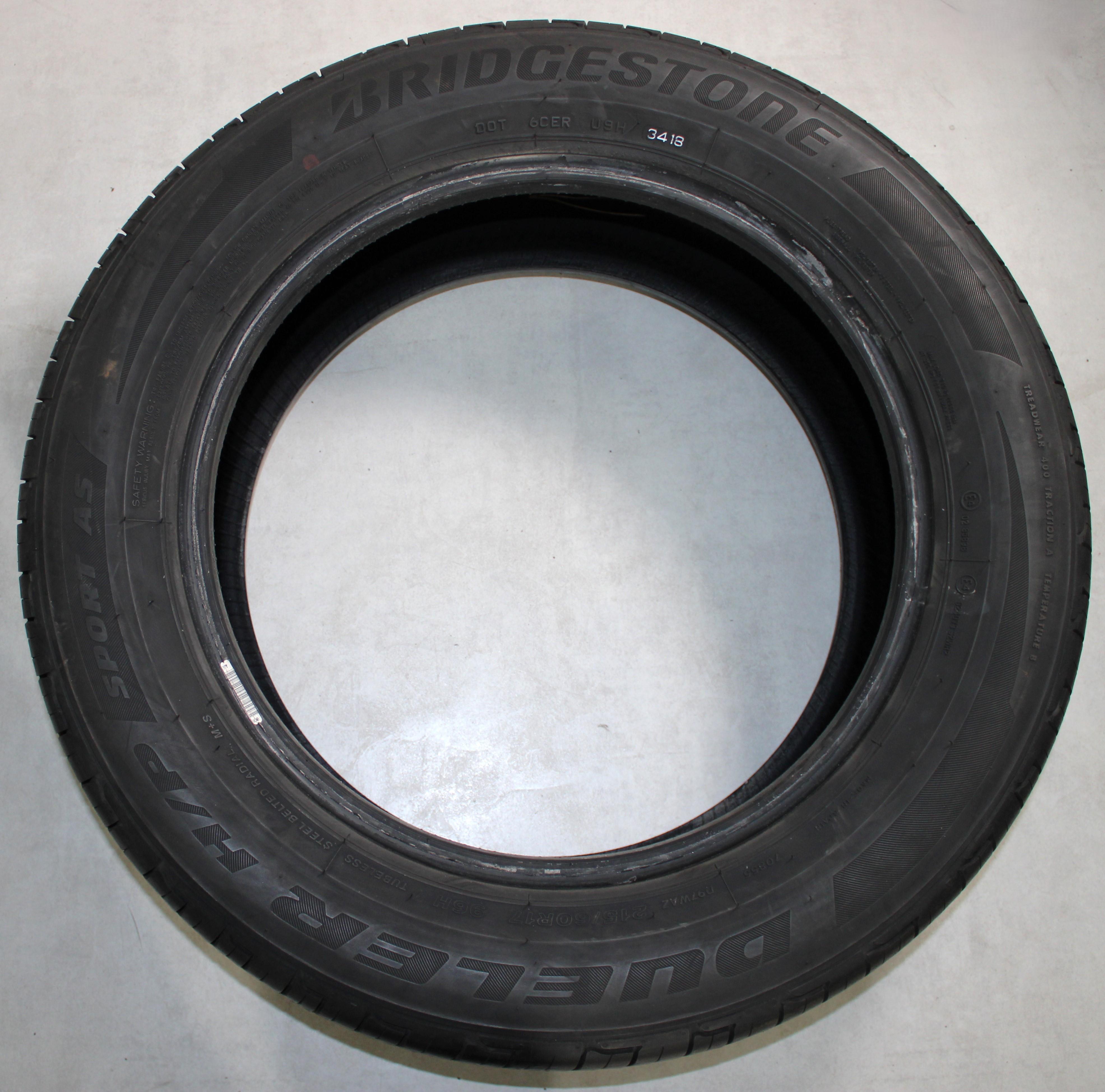 4 x 215/60R17 96H Sommerreifen Bridgestone Dueler H/P Sport AS 2x5,5-6mm/2x7mm 2018