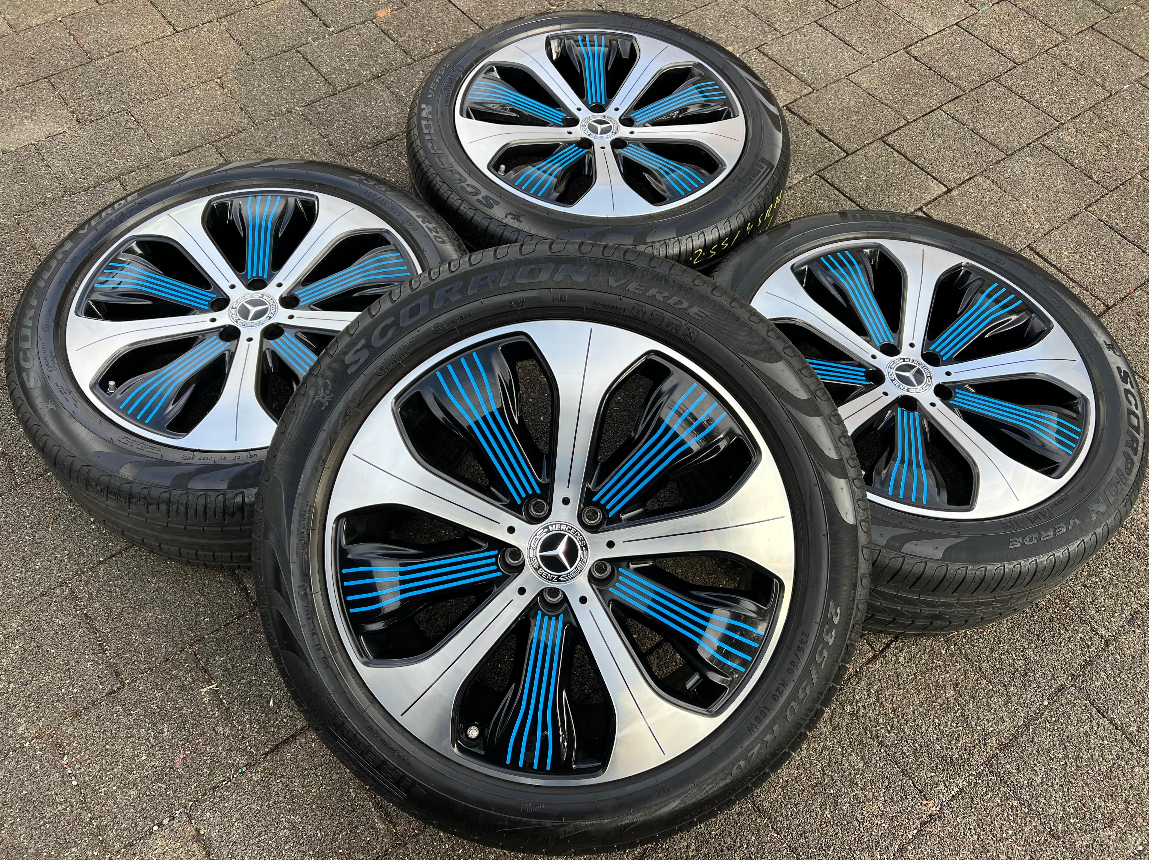 4 ORIGINAL 20" ALU SOMMERRÄDER MERCEDES BENZ EQC N293 A2934010300 A2934010500 FREIHAUS