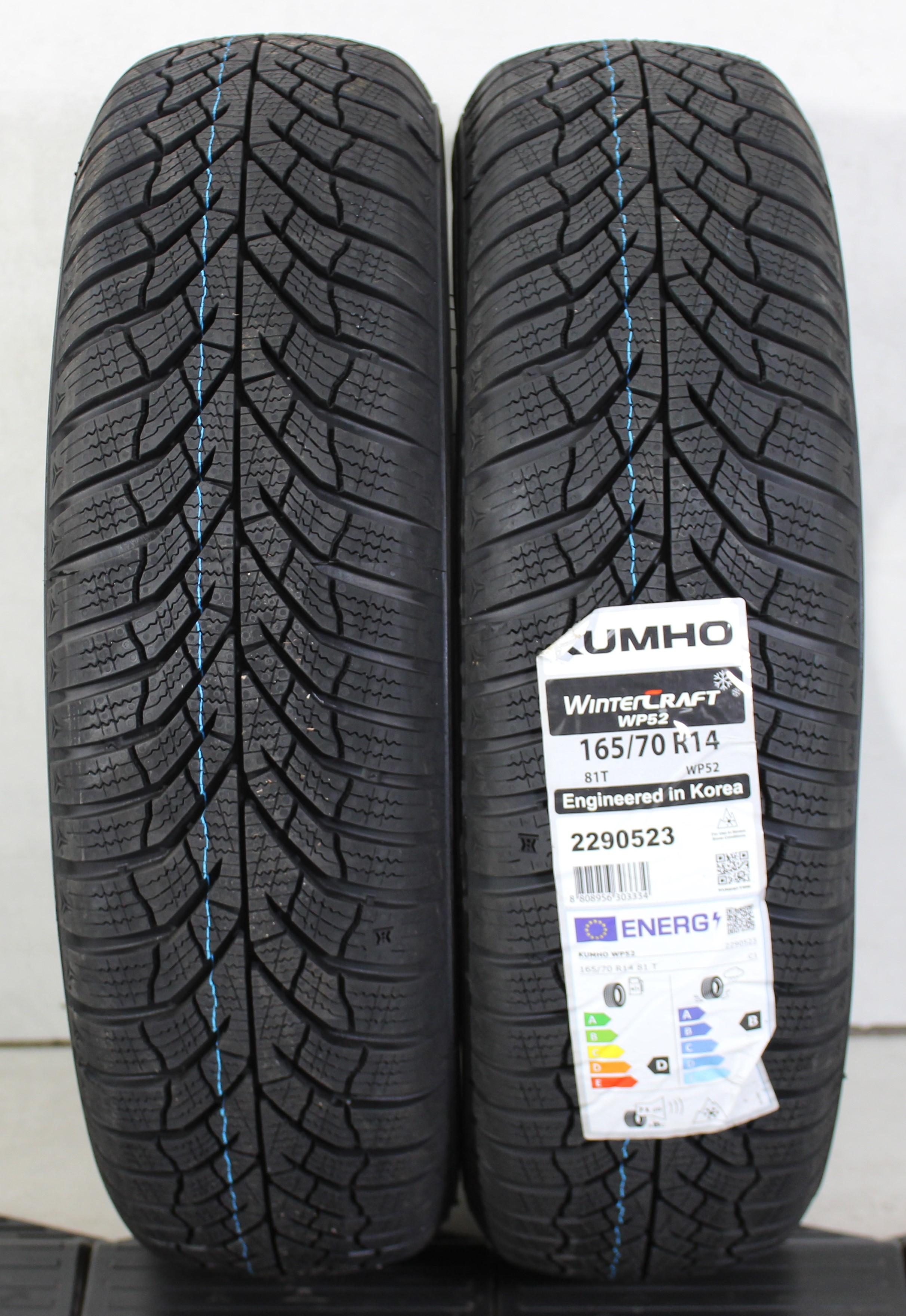 2 x 165/70R14 81T neumáticos de invierno Kumho Winter Craft WP52 2024 NUEVO Entrega gratuita