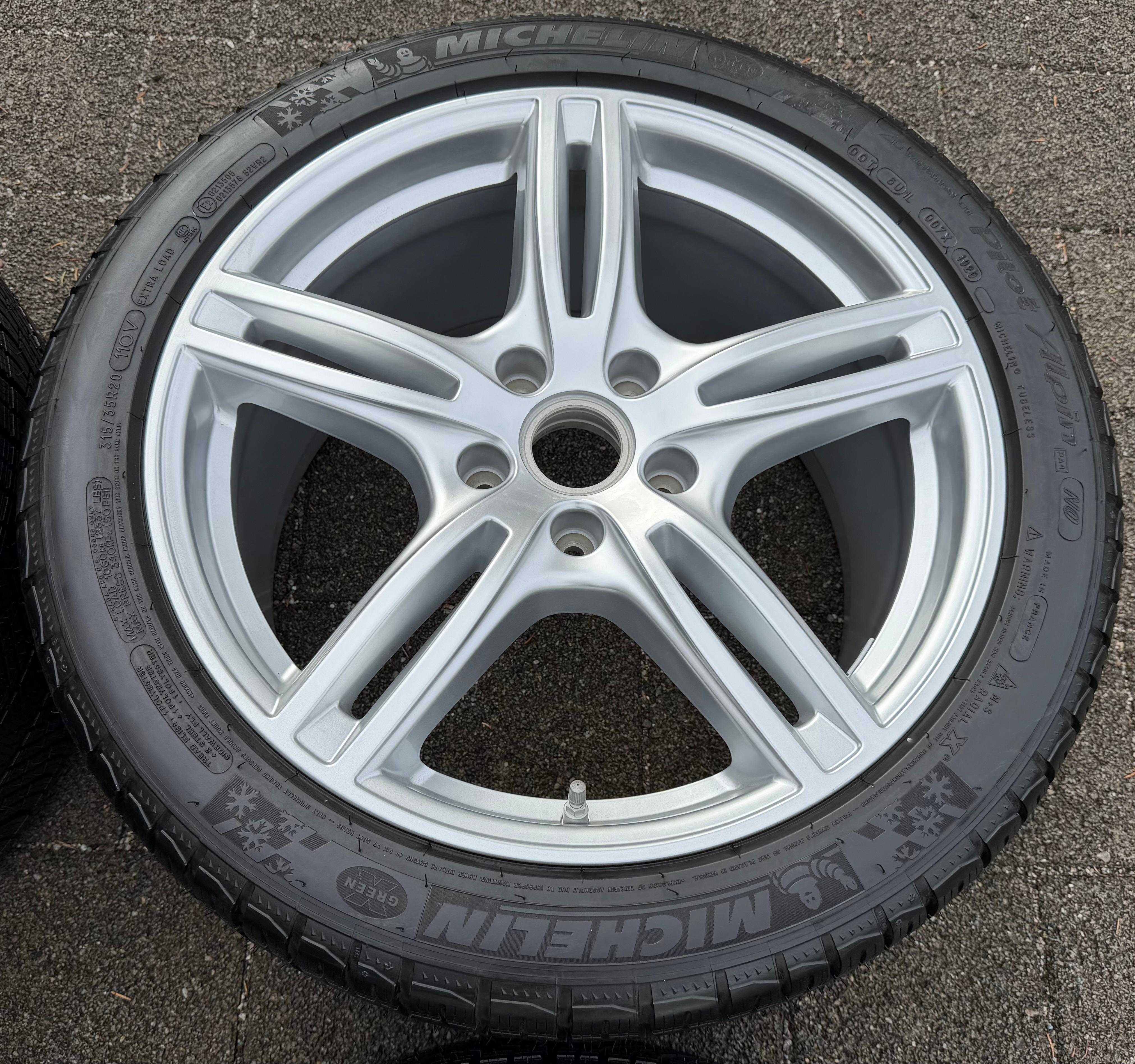 4 ruedas de invierno de aluminio originales de 20" para Porsche Panamera 971 971698025B 971698025C Michelin RDKS
