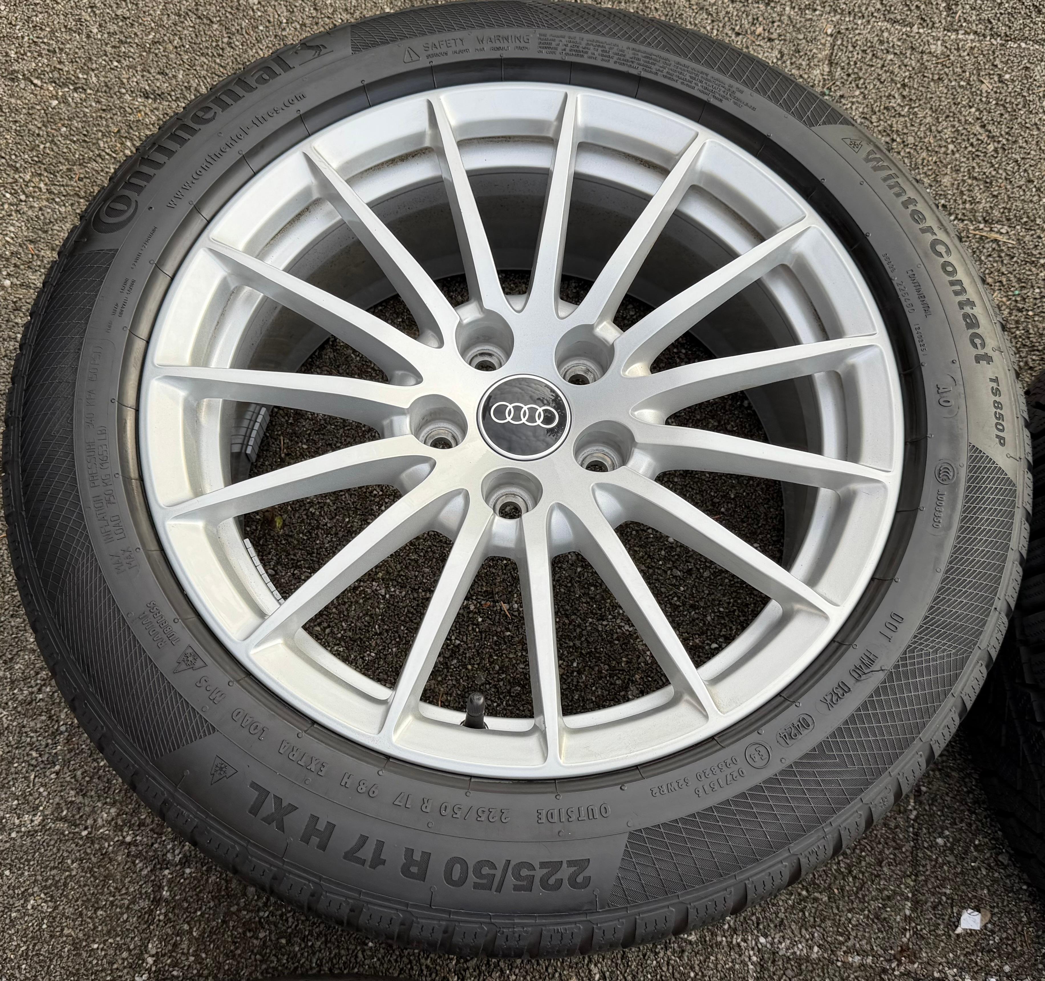4 RUEDAS DE INVIERNO DE ALEACIÓN ORIGINALES DE 17" PARA AUDI A5 F5 8W 225/50R17 98H 8W0601025AE CONTINENTAL