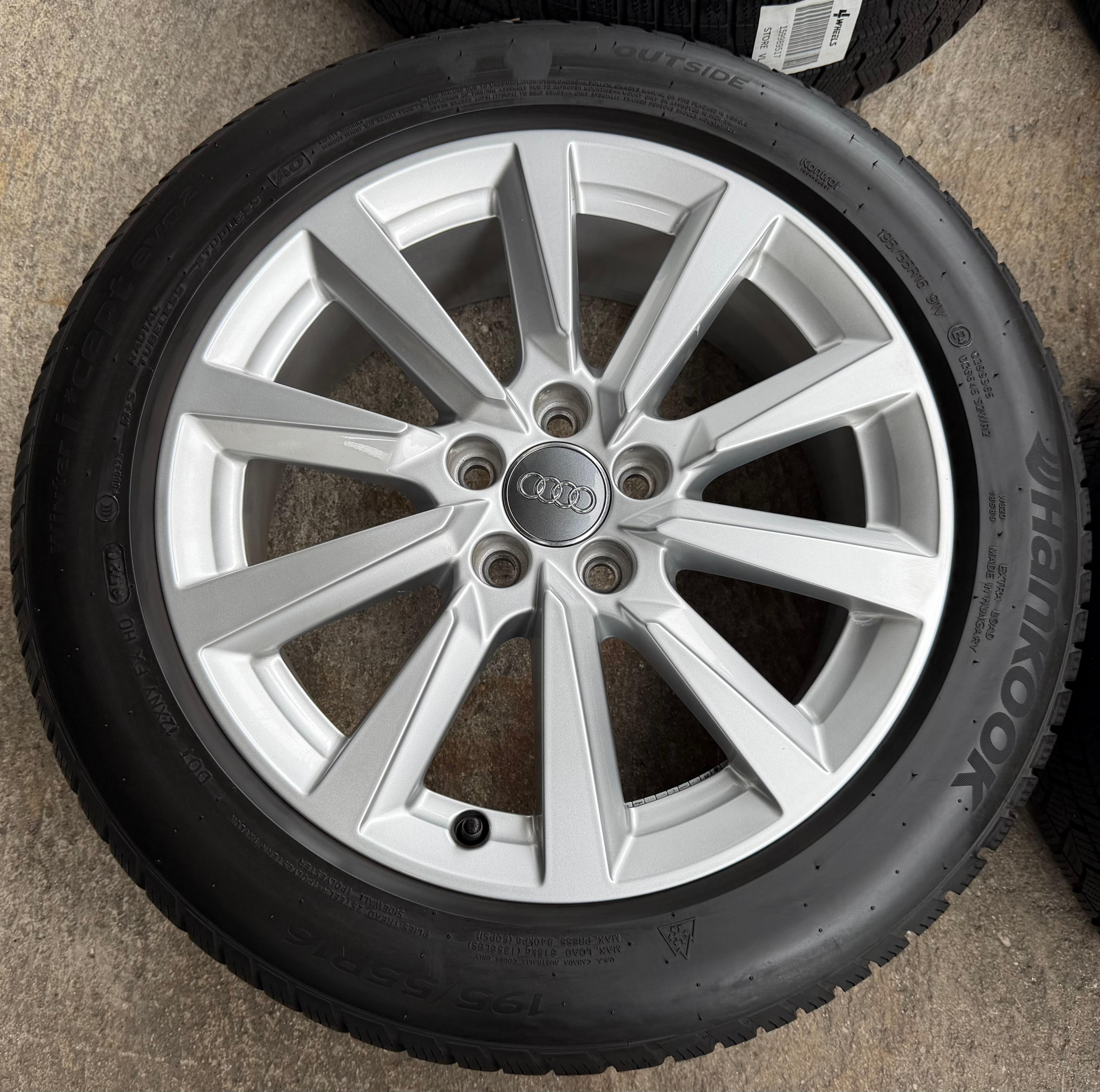 4 ruedas de invierno de aleación originales Audi A1 GB 82A601025C 195/55R16 91V Hankook