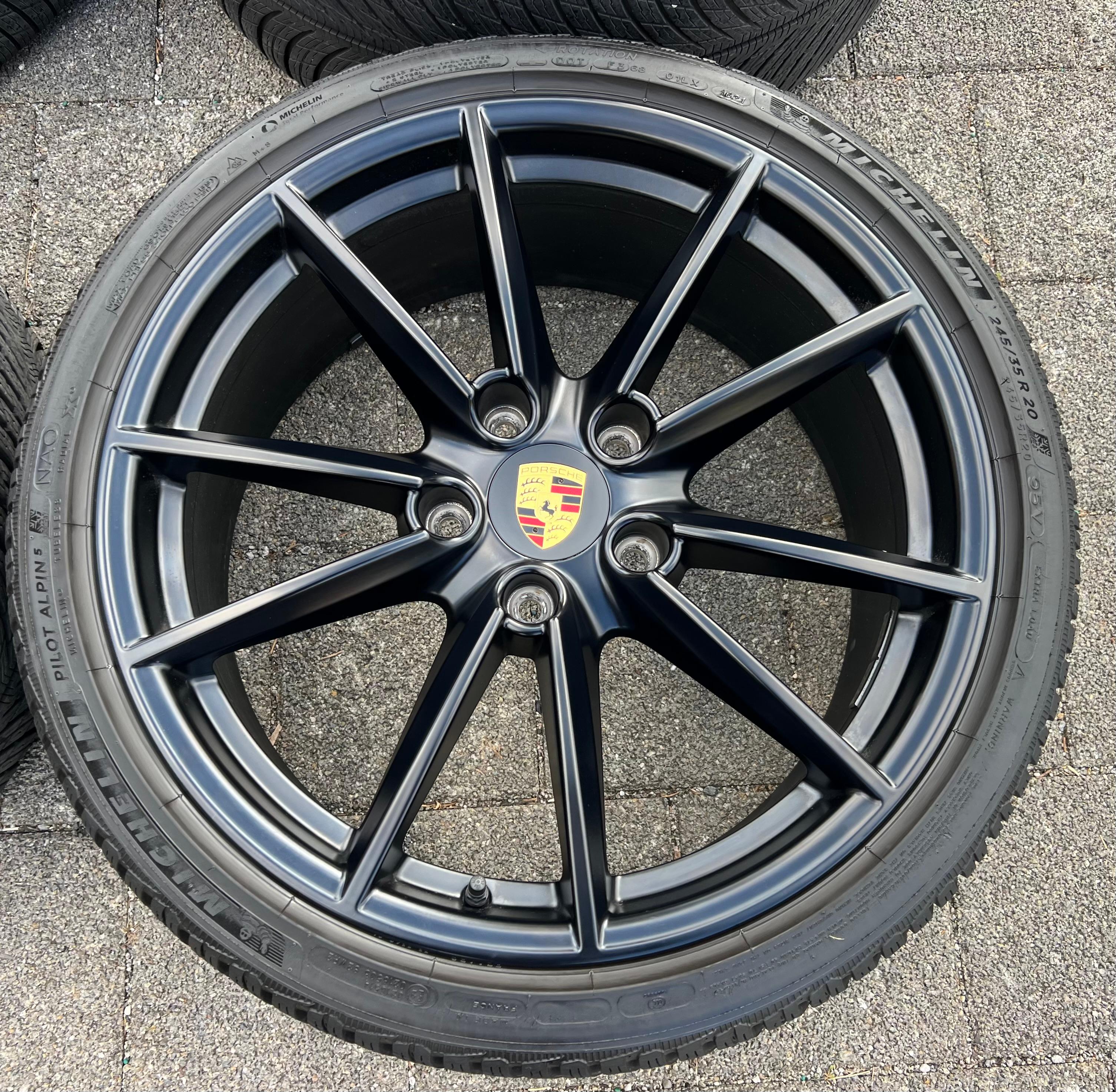 4 ORIGINAL 20" 21" ALU WINTERRÄDER PORSCHE 911 992 992601025C 992601025D SCHWARZ RDKS