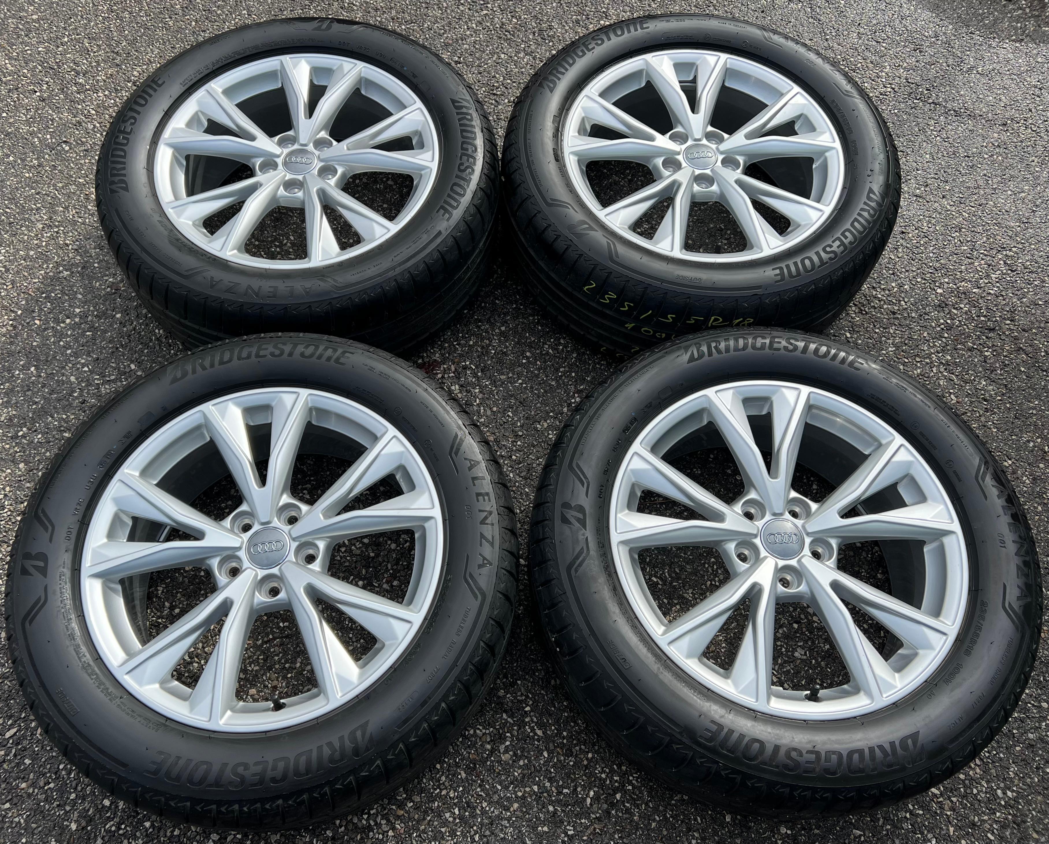 4 CERCHI ESTIVI ORIGINALI IN ALLUMINIO DA 18" AUDI Q3 F3 83A 83A601025H 235/55R18 100V BRIDGESTONE