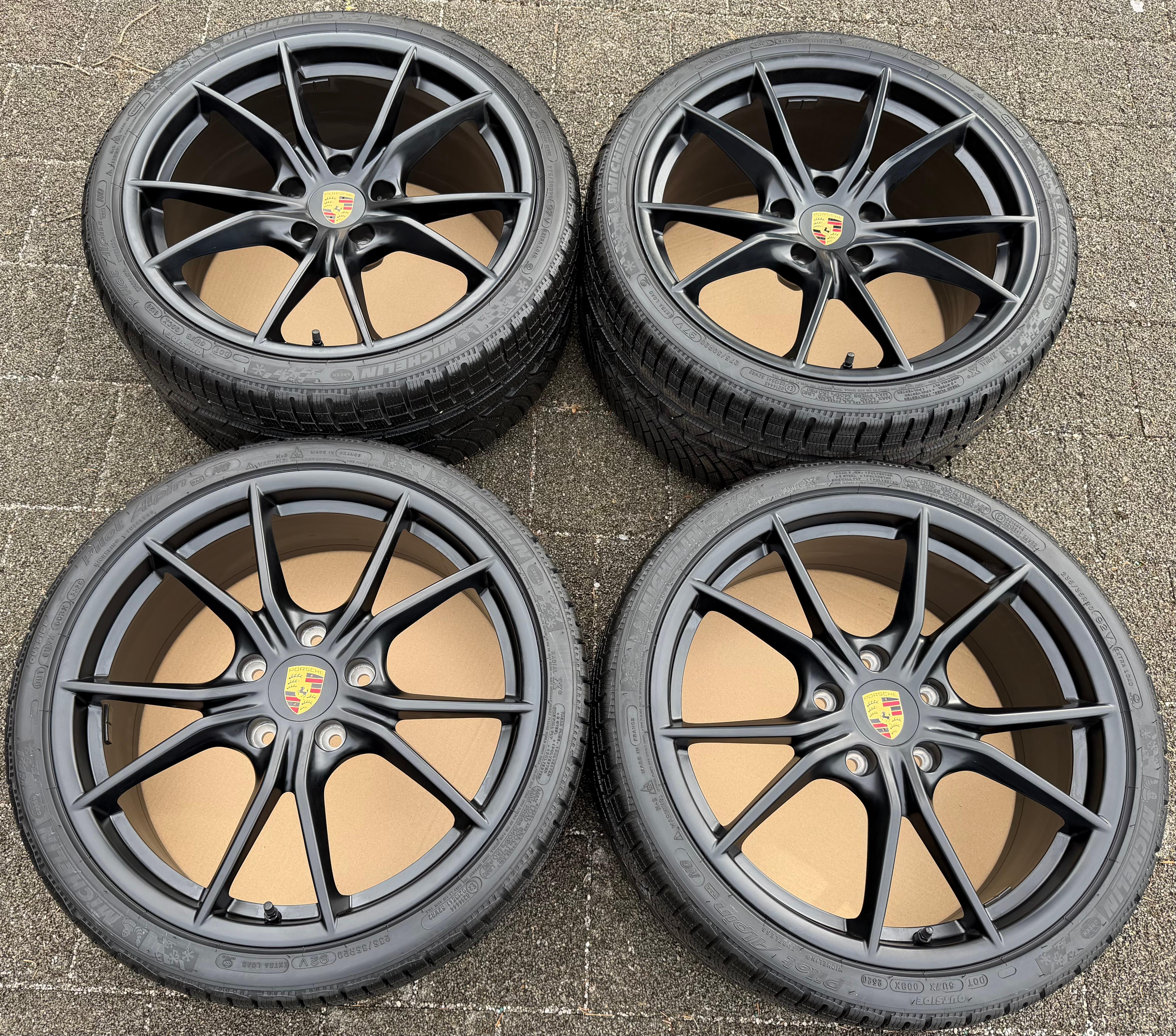 4 Original 20" Alu Winterräder Porsche Boxster Cayman 918 982 GTS Schwarz RDKS