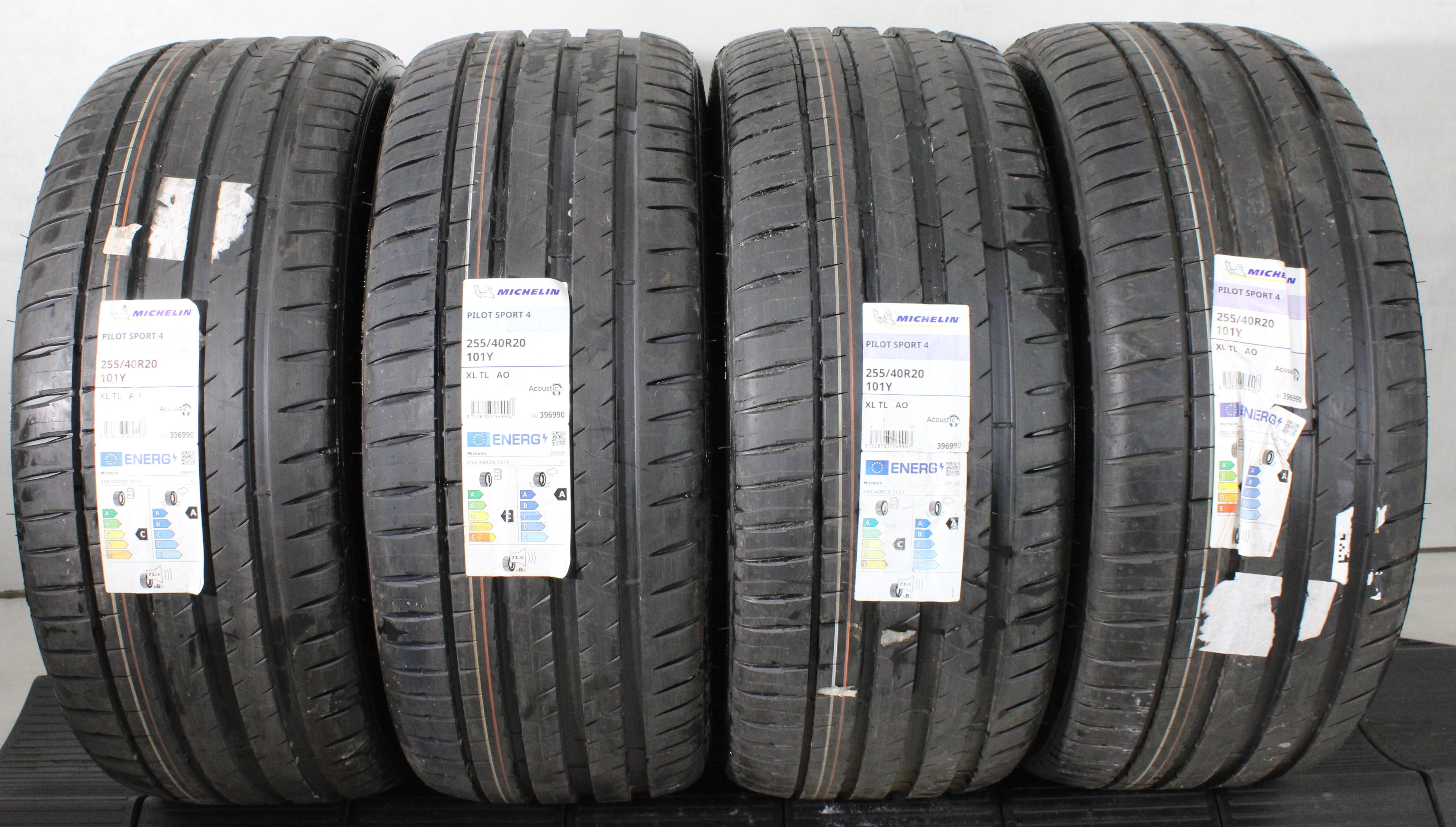 4 x 255/40R20 101Y Sommerreifen Michelin Pilot Sport 4 AO NEU 2x2021/2x2022 Silent XL