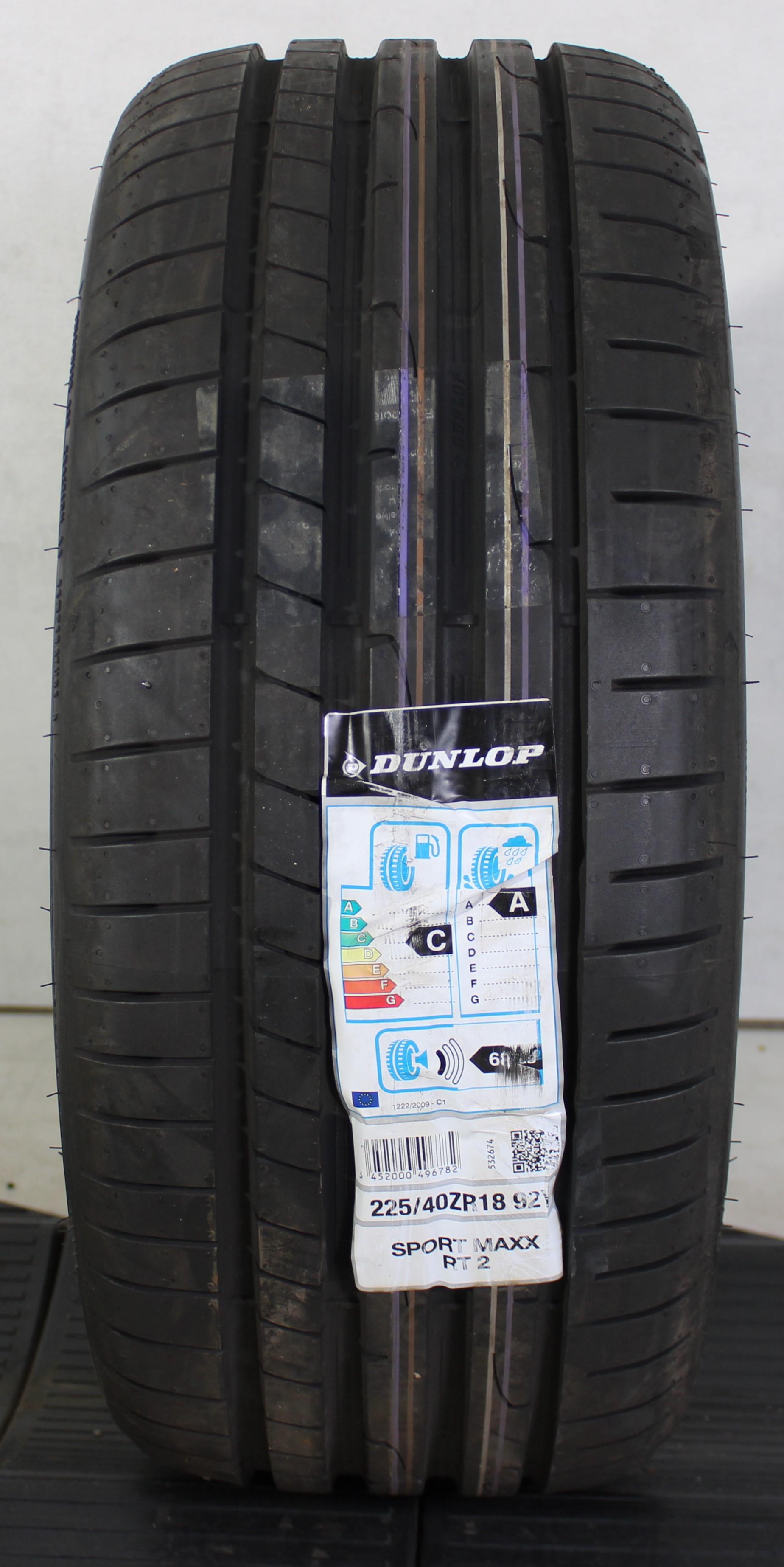1 x 225/40R18 92Y neumático de verano Dunlop Sport Maxx RT2 2019 NUEVO Envío gratuito