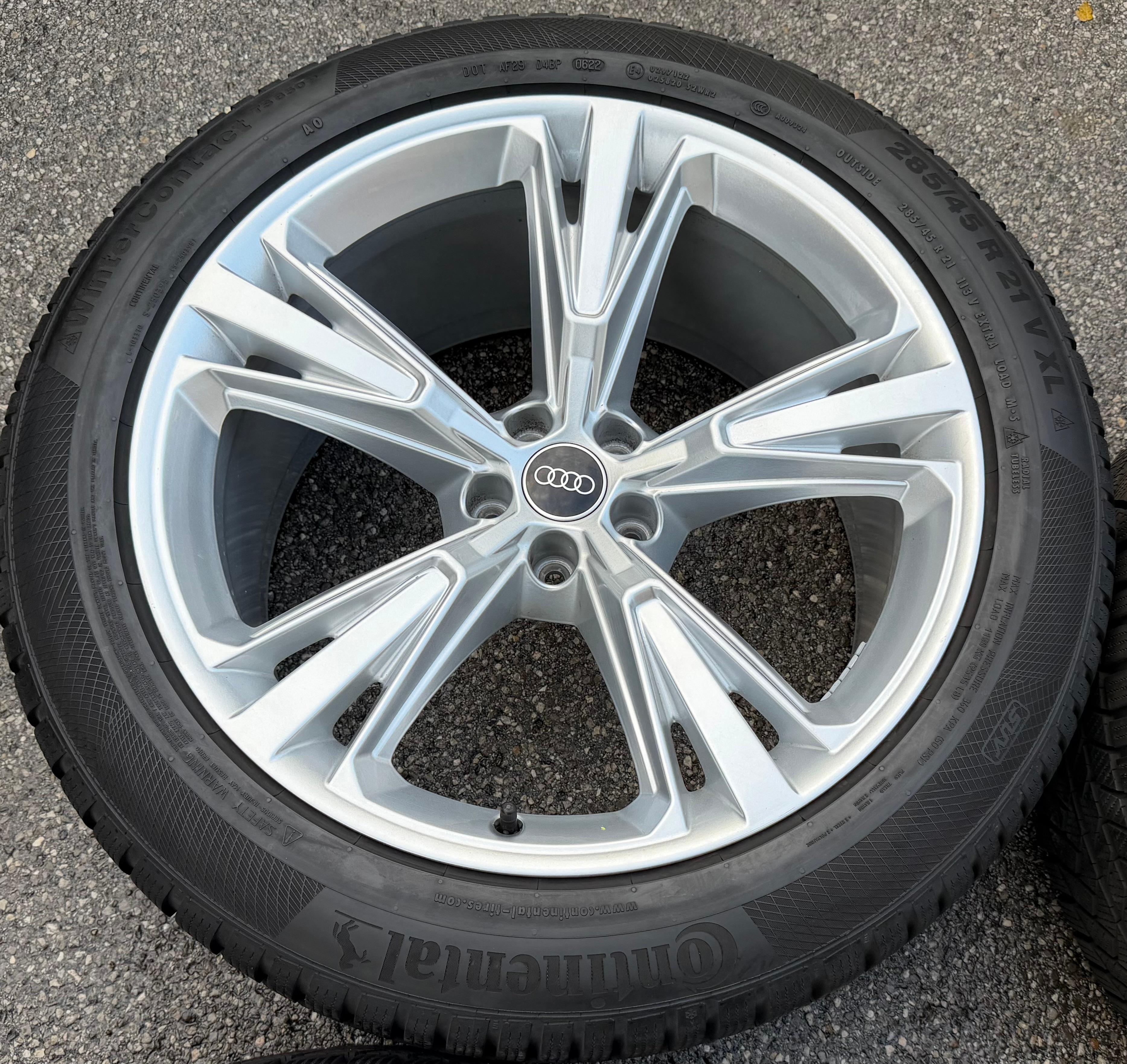 4 ruedas de invierno de aleación originales de 21" para Audi Q8 SQ8 4M 4M8601025H 285/45R21 113V Continental