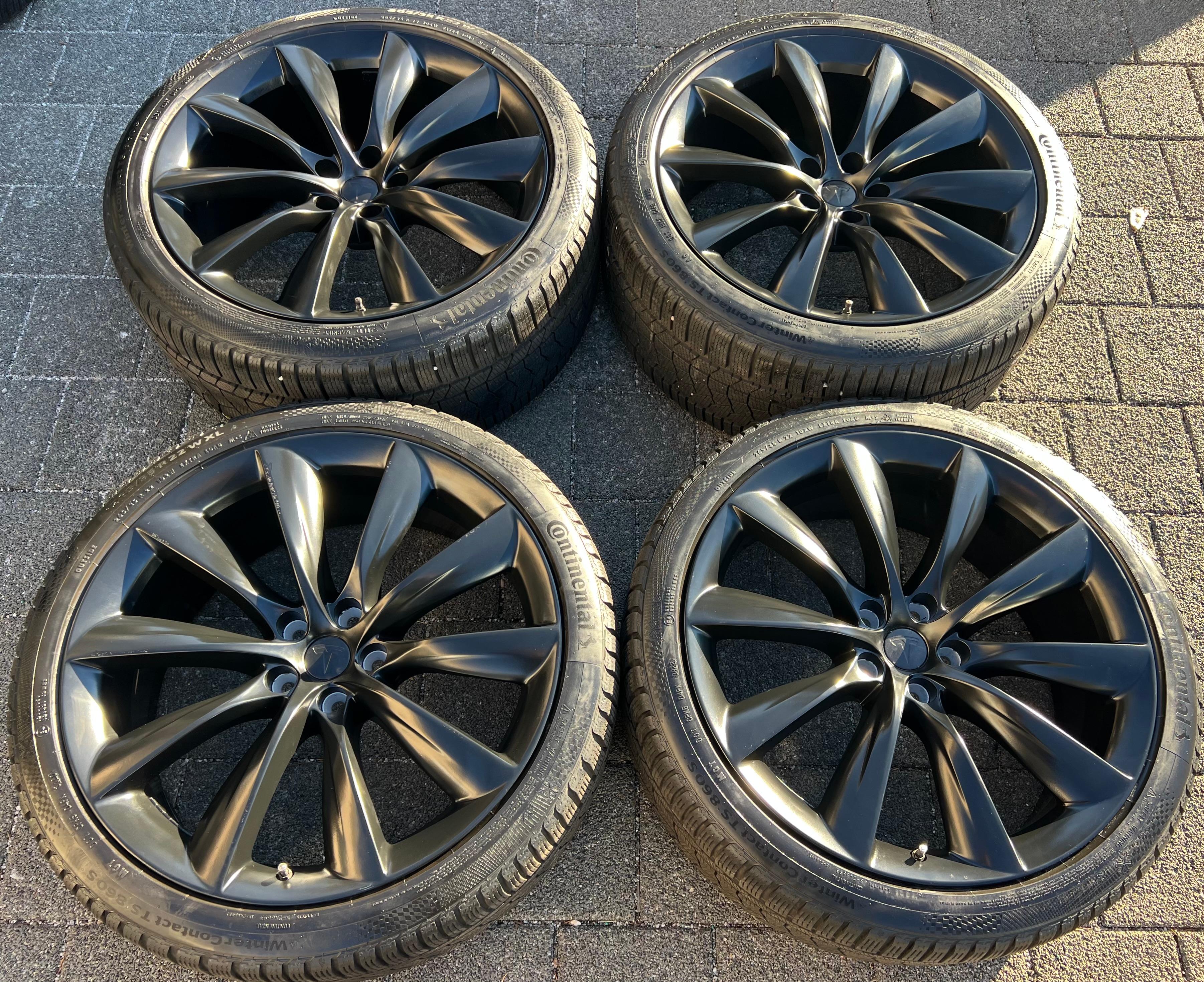 4 roues hiver complètes en alliage 22" d’origine pour TESLA MODEL X 5YJX 1072246-00-E 1072246-00-F RDKS