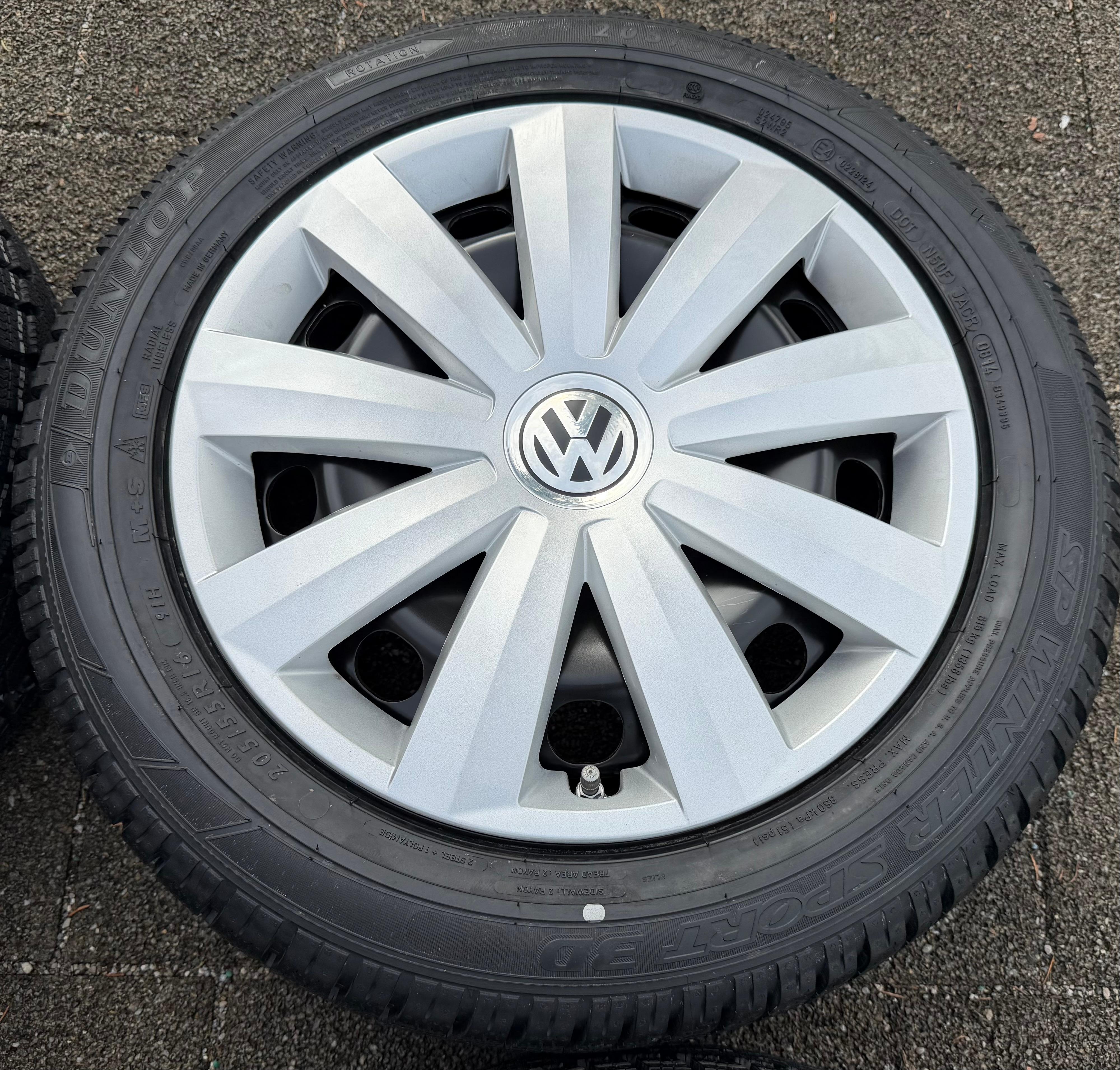 4 Winterräder VW Passat 3C Eos 1F Scirocco 13 205/55R16 91H 3C0601027BE Dunlop