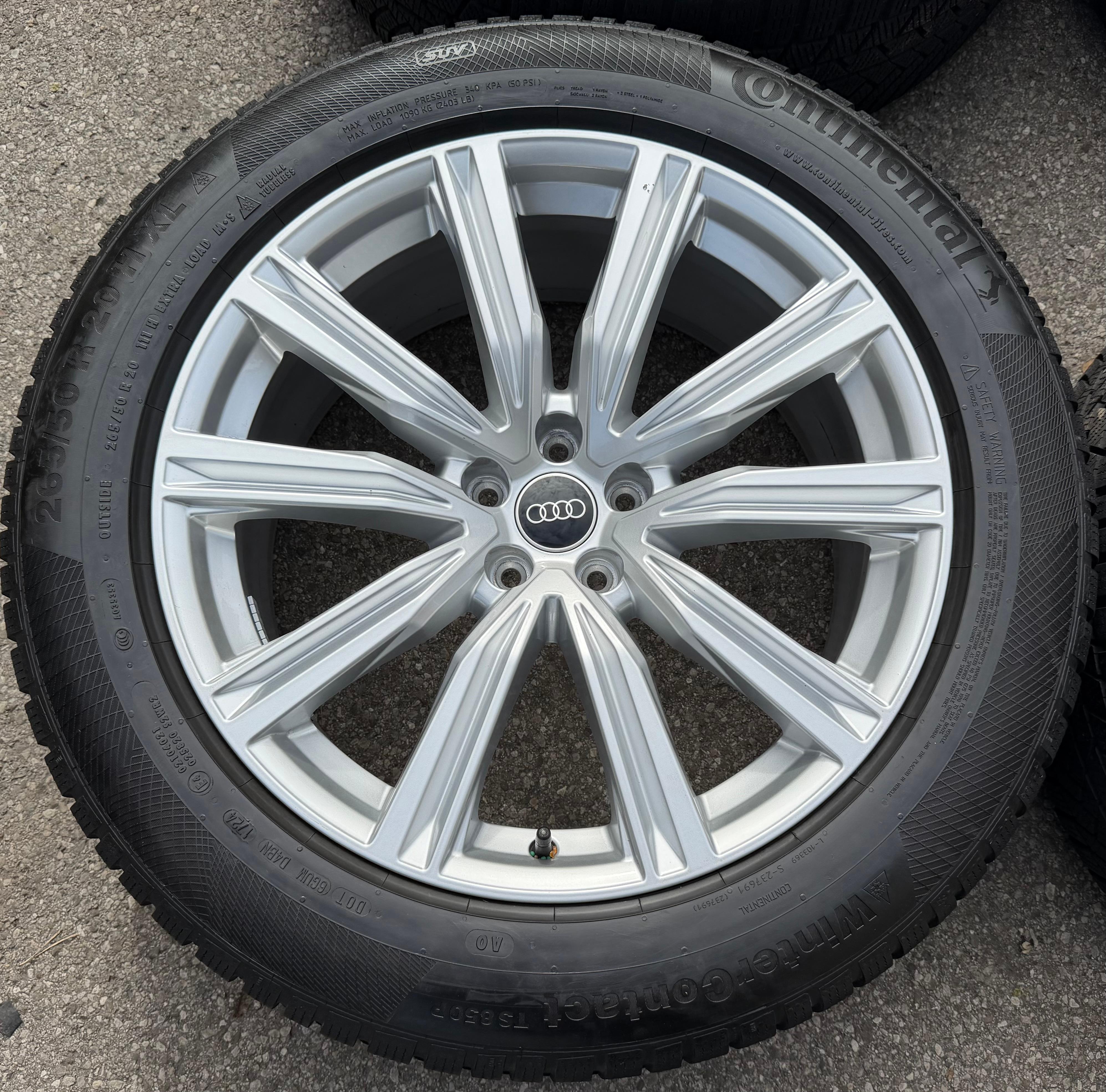 4 ruedas de invierno de aleación originales de 20" para Audi Q8 SQ8 4M8601025DK 265/50R20 111H Continental 2024