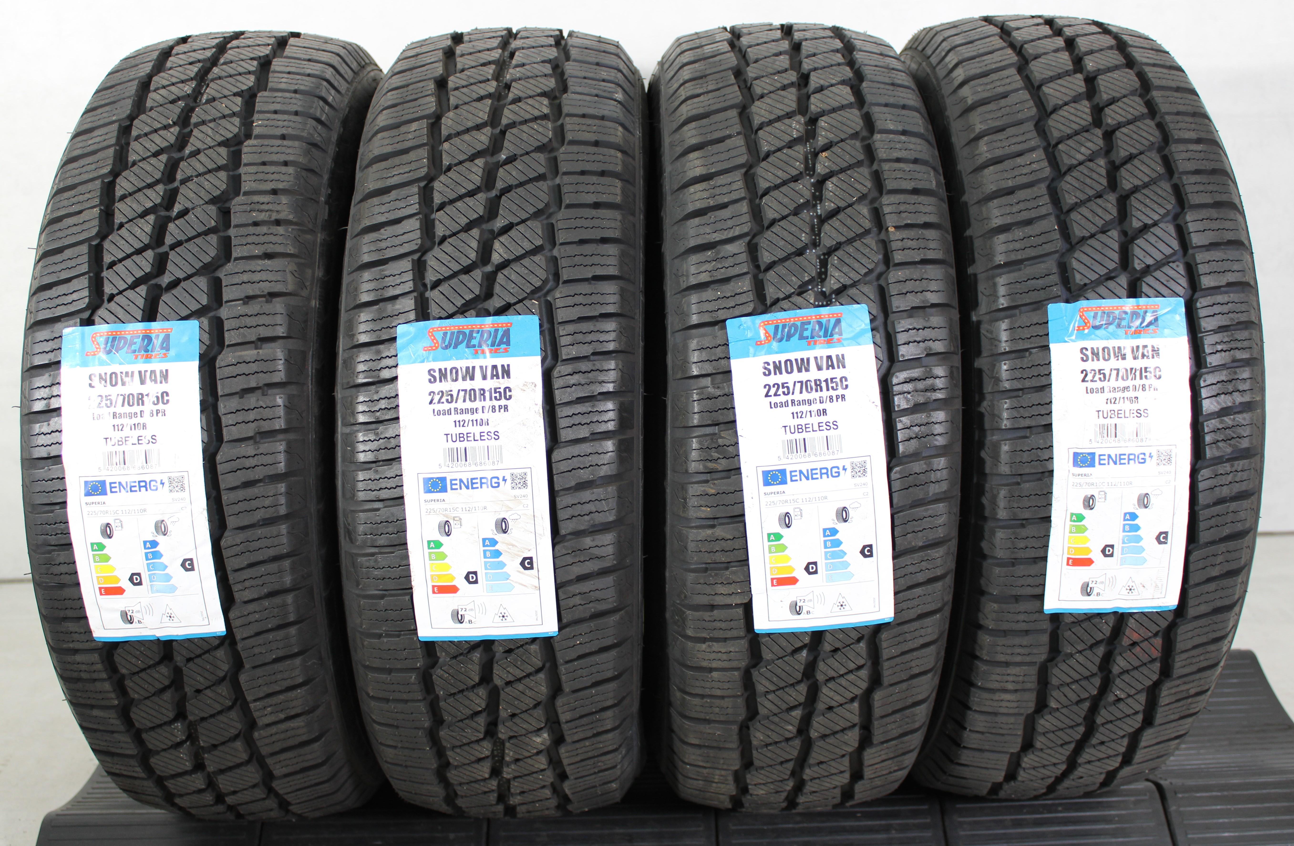 4 x 225/70R15C 112/110R pneumatici invernali Superia Snow Van 2022 NUOVO Consegna gratuita