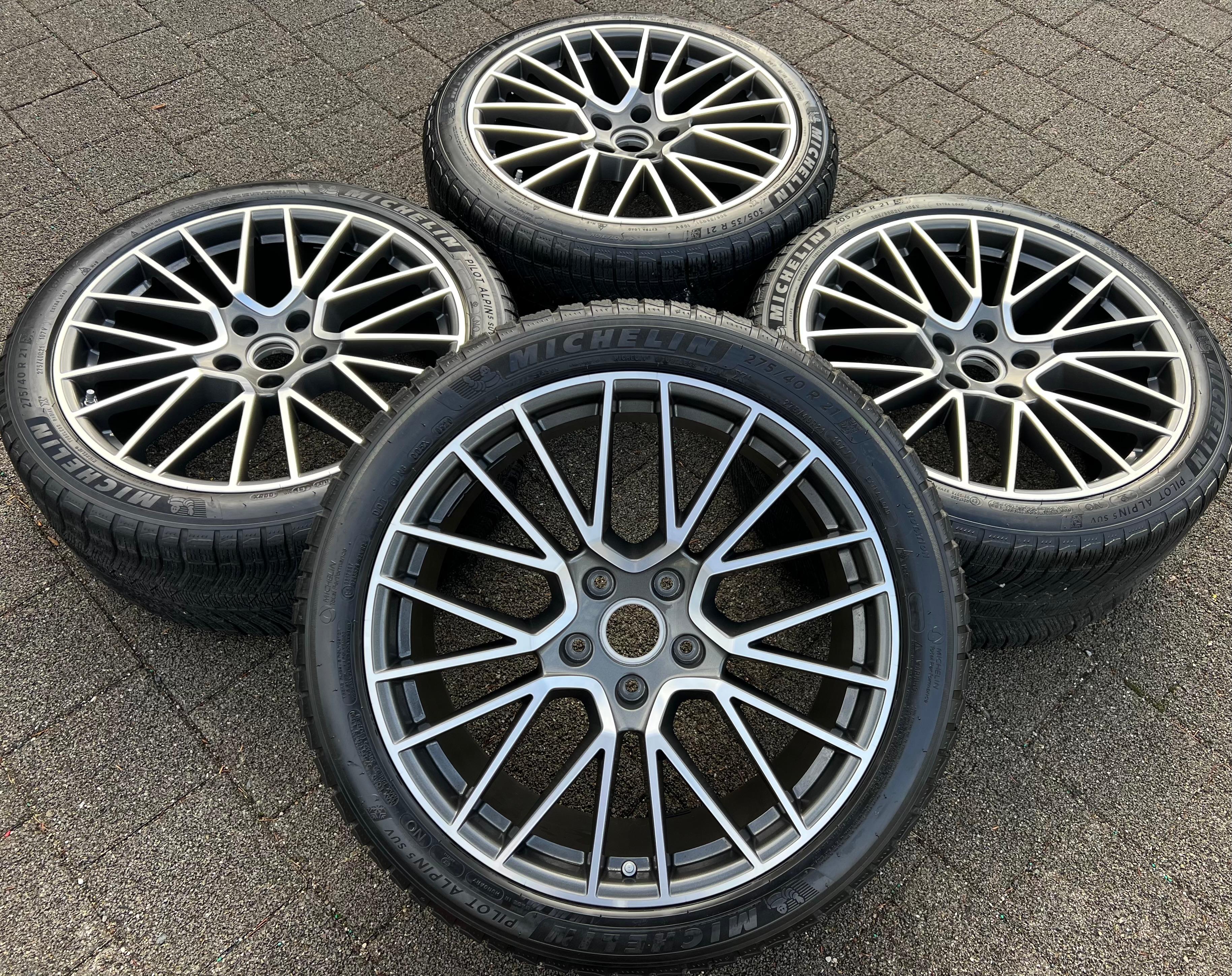 4 ORIGINAL 21" ALU WINTERRÄDER PORSCHE CAYENNE 9YA MICHELIN RDKS