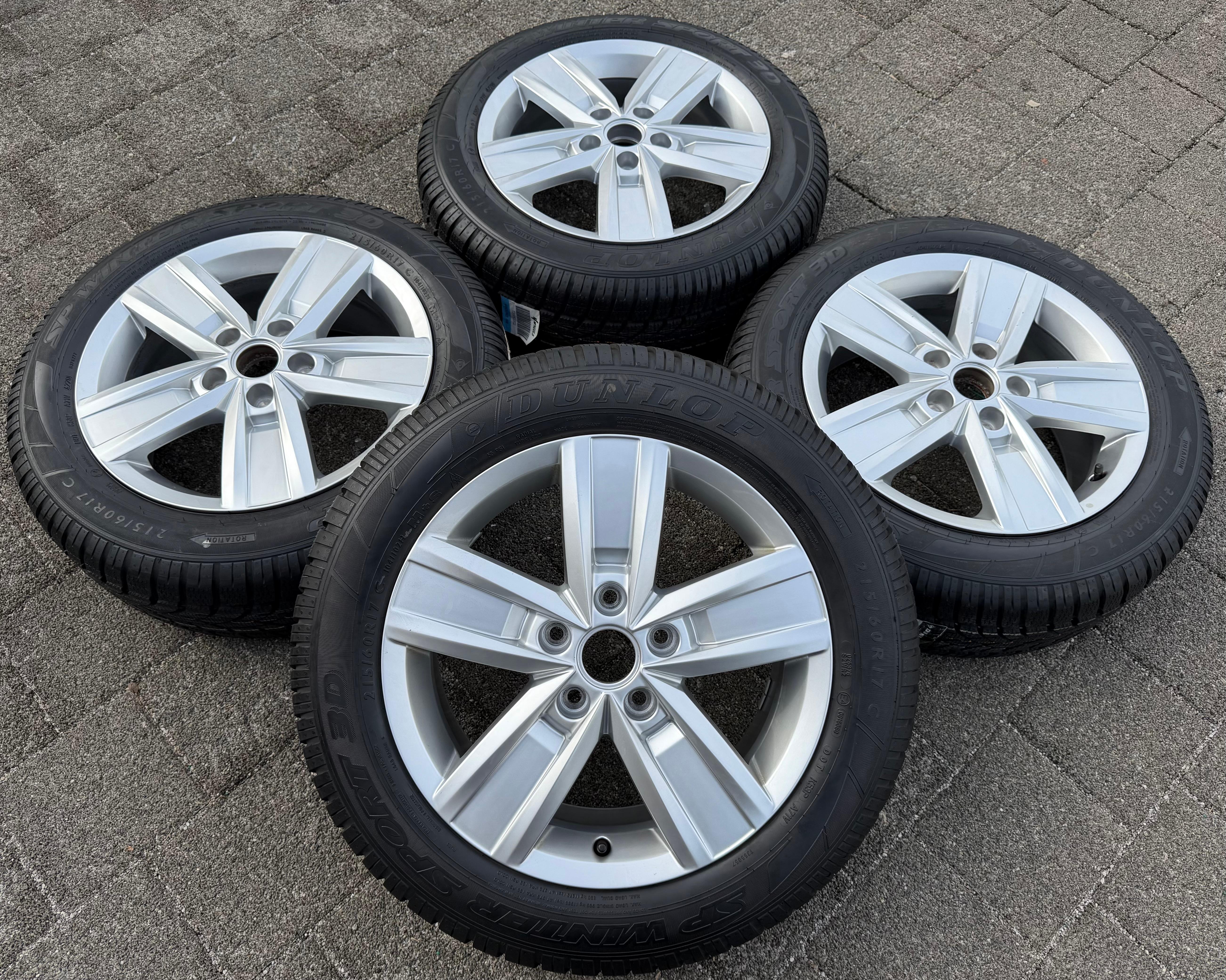 4 ruedas de invierno originales de aleación de 17" para VW BUS T5 T6 T6.1 7E0601025P Devonport 215/60R17C