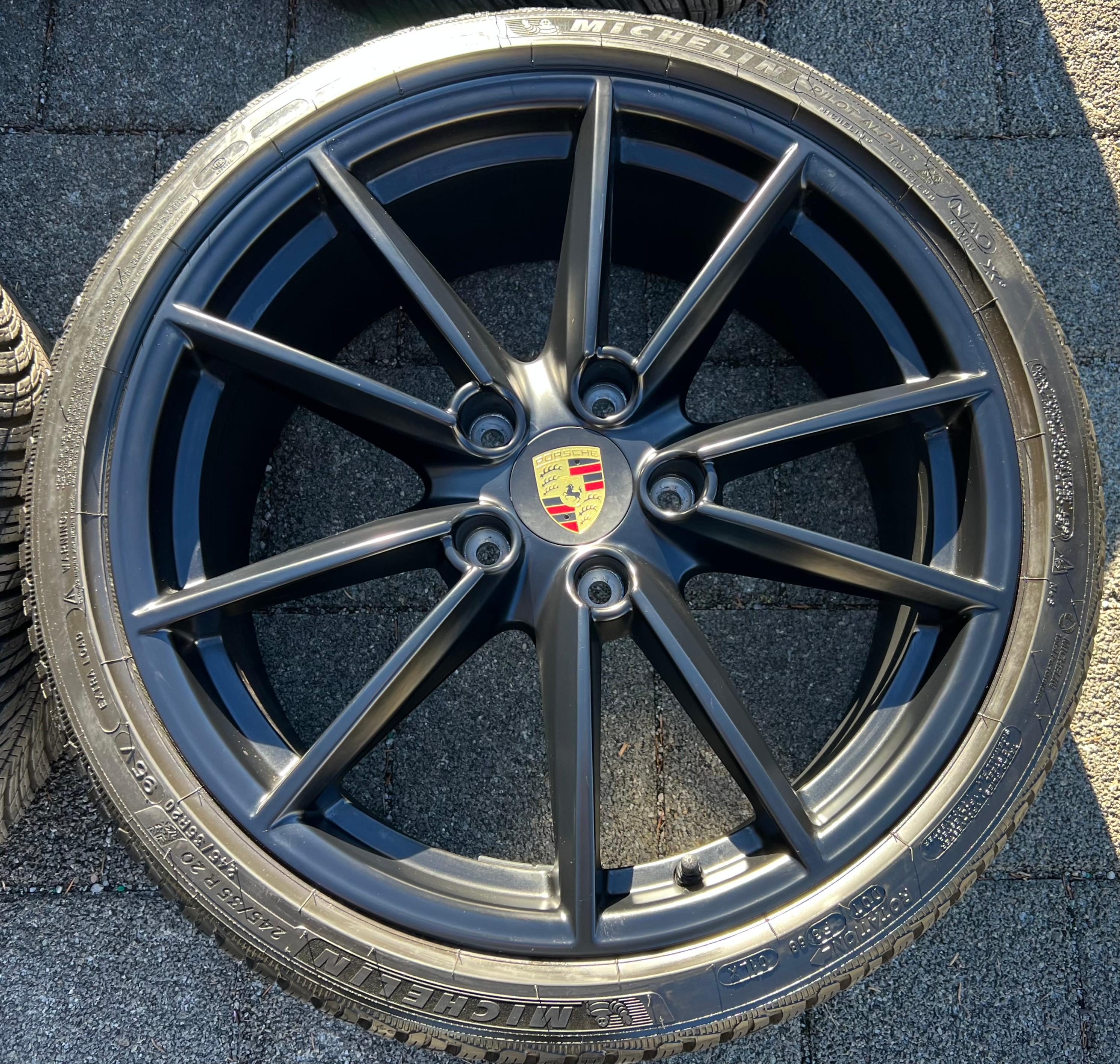 4 ORIGINAL 20" 21" ALU WINTERRÄDER PORSCHE 911 992 992601025C 992601025D SCHWARZ RDKS
