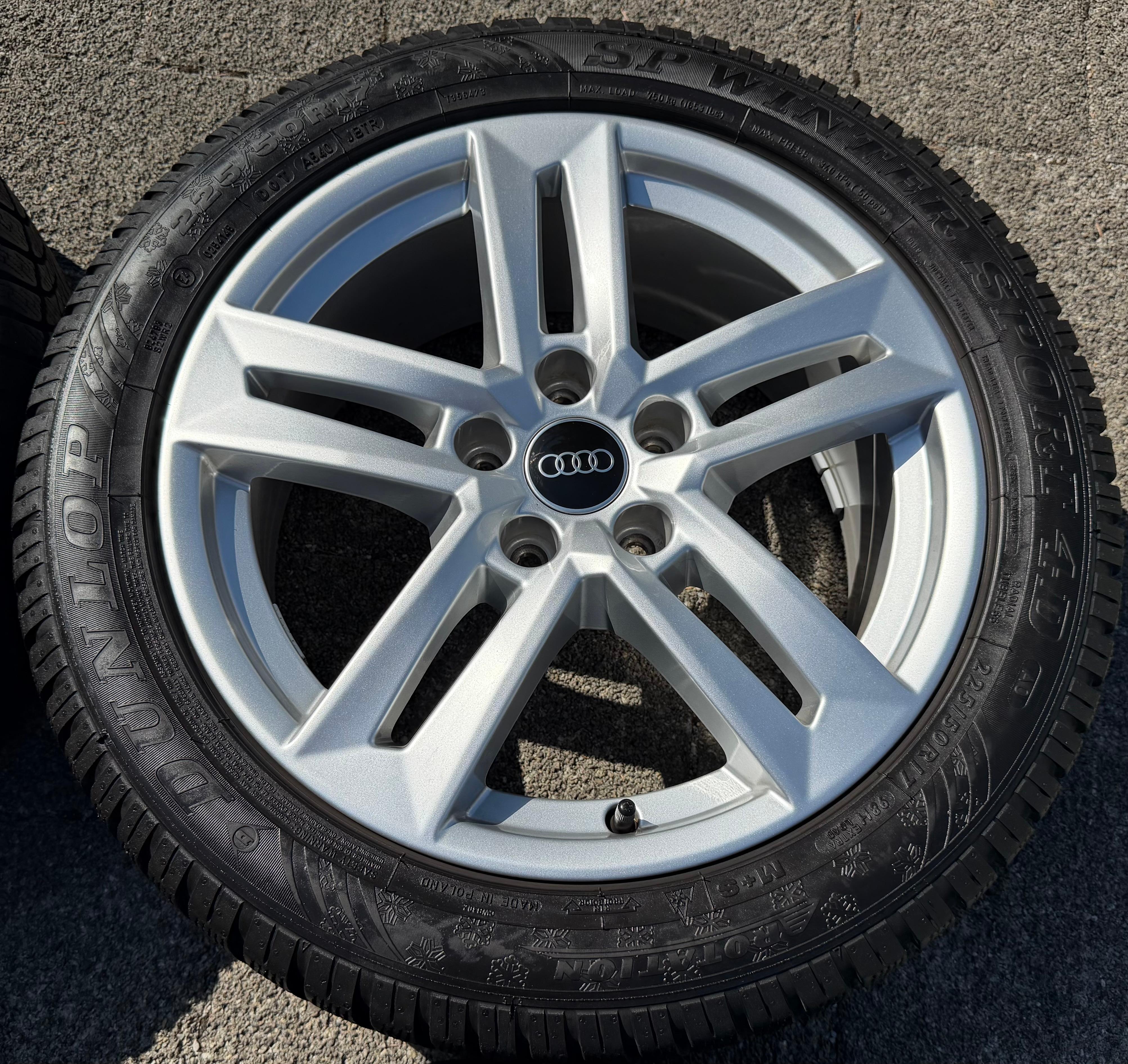 4 ruedas de invierno de aluminio originales de 17" para Audi A4 B9 8W 8W0601025P 225/50R17 98H Dunlop