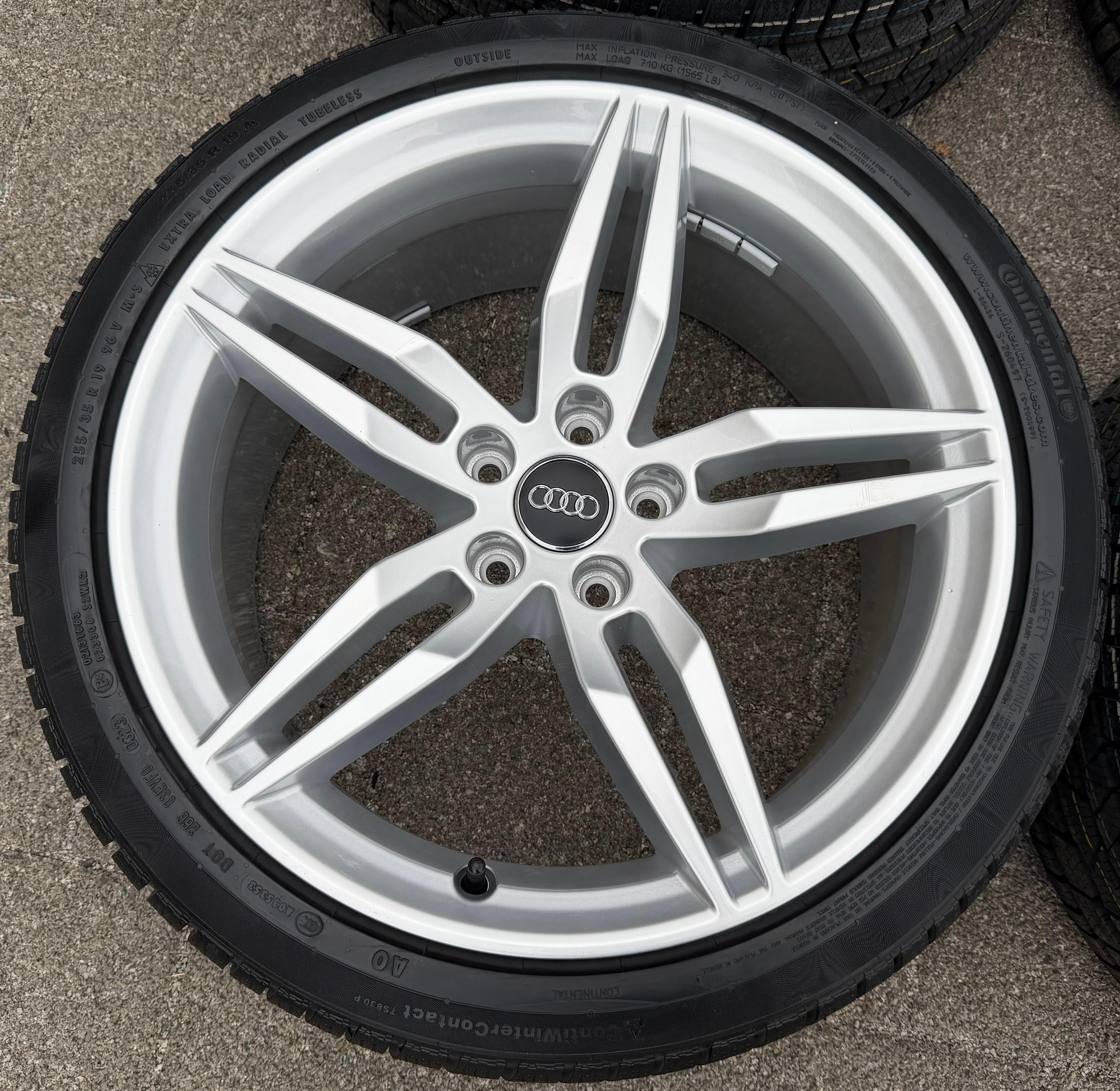 4 originele 19-inch aluminium wintervelgen voor Audi A5 S5 8W F5 8W0601025AM 255/35R19 96V NIEUW 2023