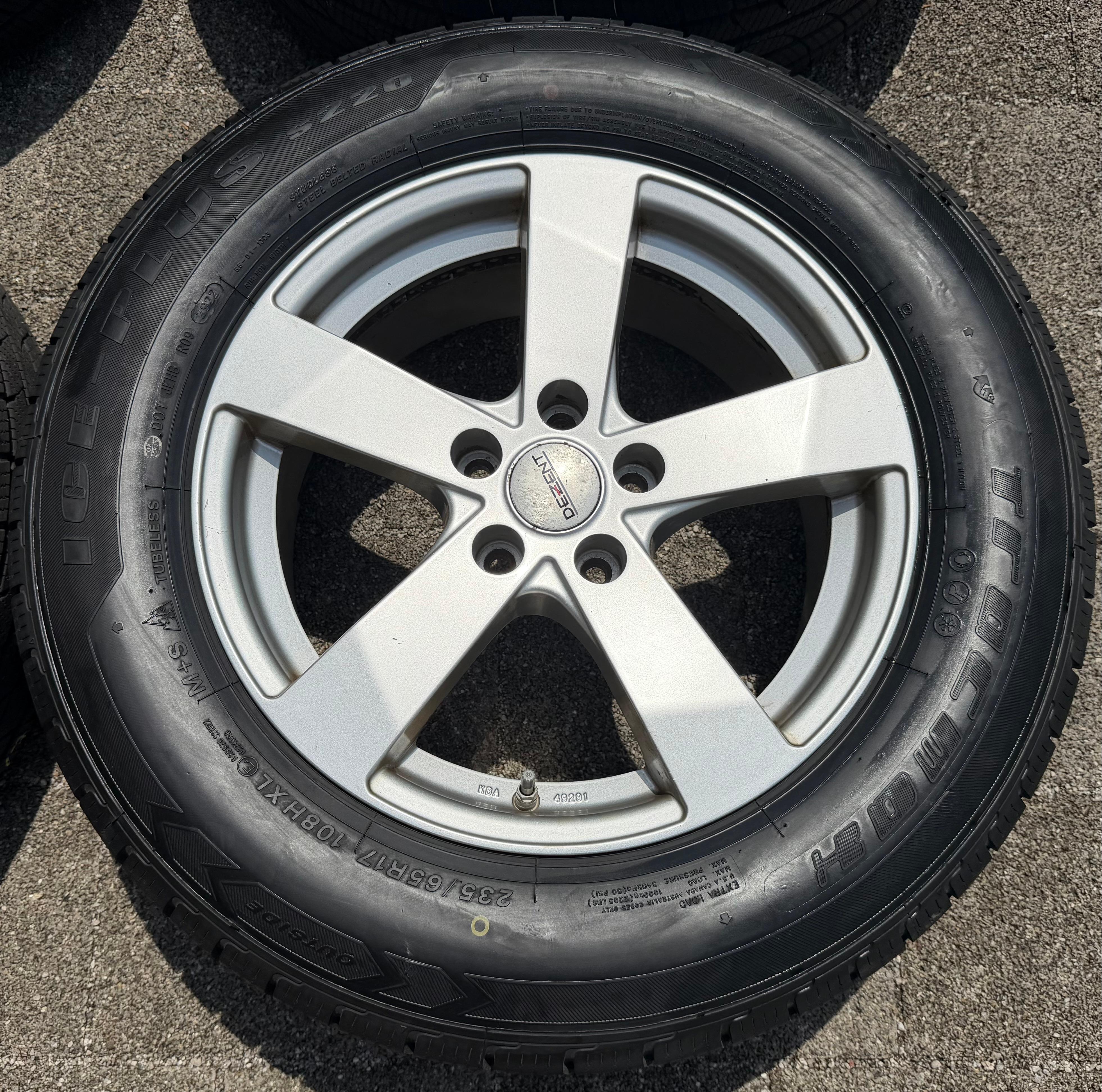 4 llantas de aluminio de 17" para invierno para Renault Espace y Koleos, 235/65R17 108H, con sistema de control de presión de neumáticos (TPMS) Minerva