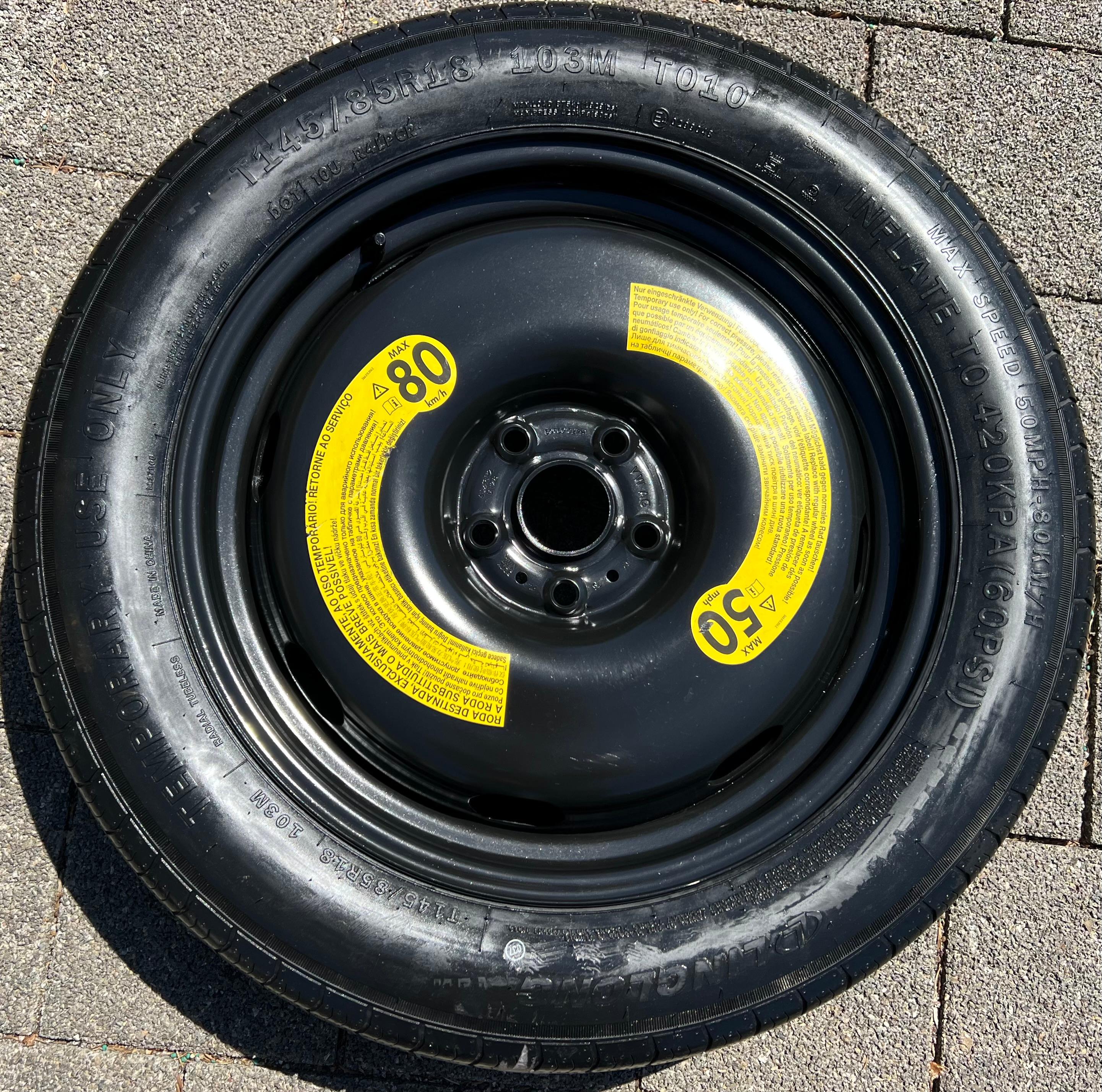 1 X RESERVERAD NOTRAD AUDI Q3 F3 SEAT TARRACO SKODA KODIAQ VW TIGUAN 5QF601027H