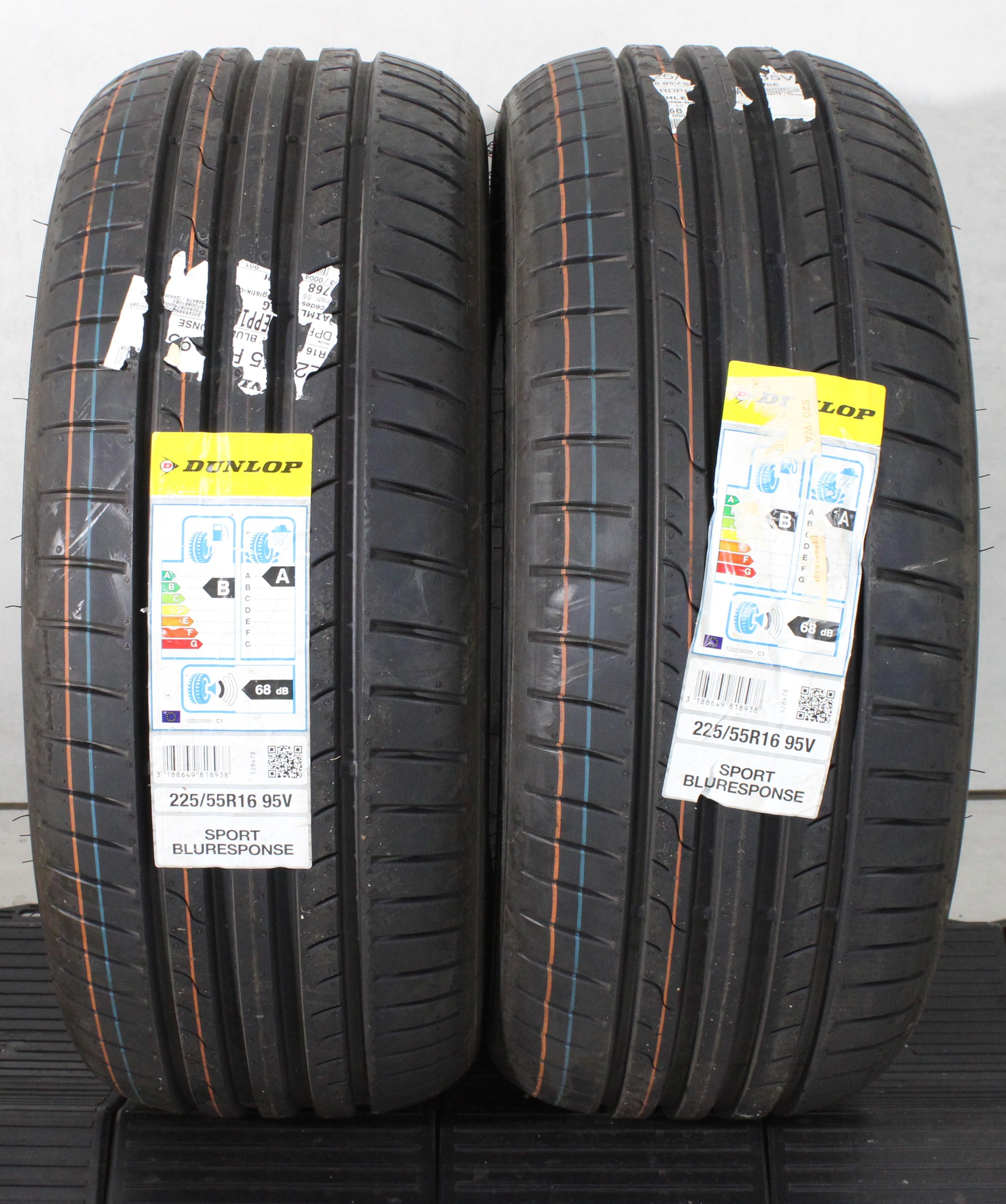 2 x 225/55R16 95V Sommerreifen Dunlop Sport Bluresponse Neu 2017