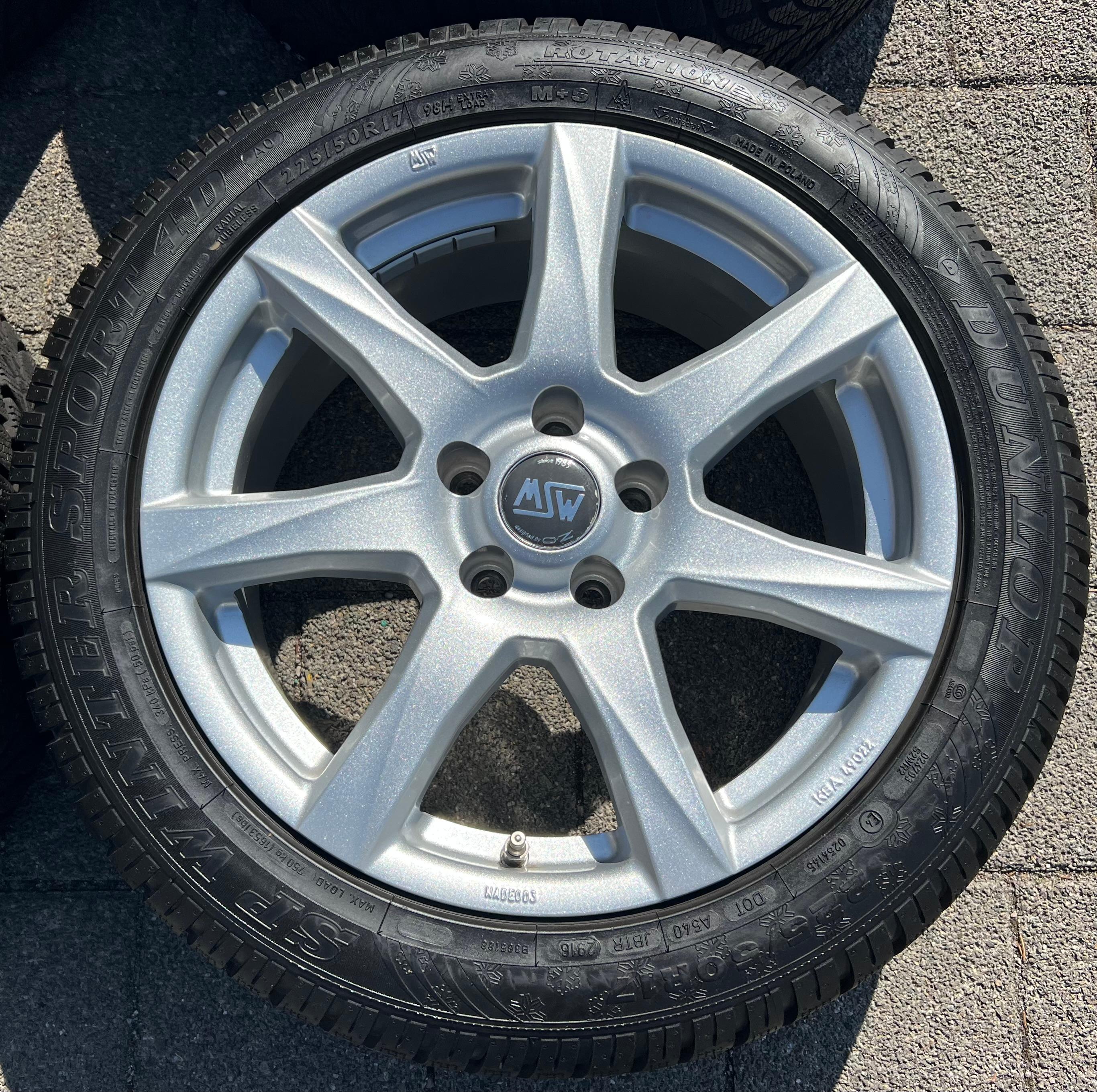 4 ALU 17" WINTERRÄDER AUDI A4 8K B8 A5 8T 225/50R17 98H DUNLOP WINTERREIFEN