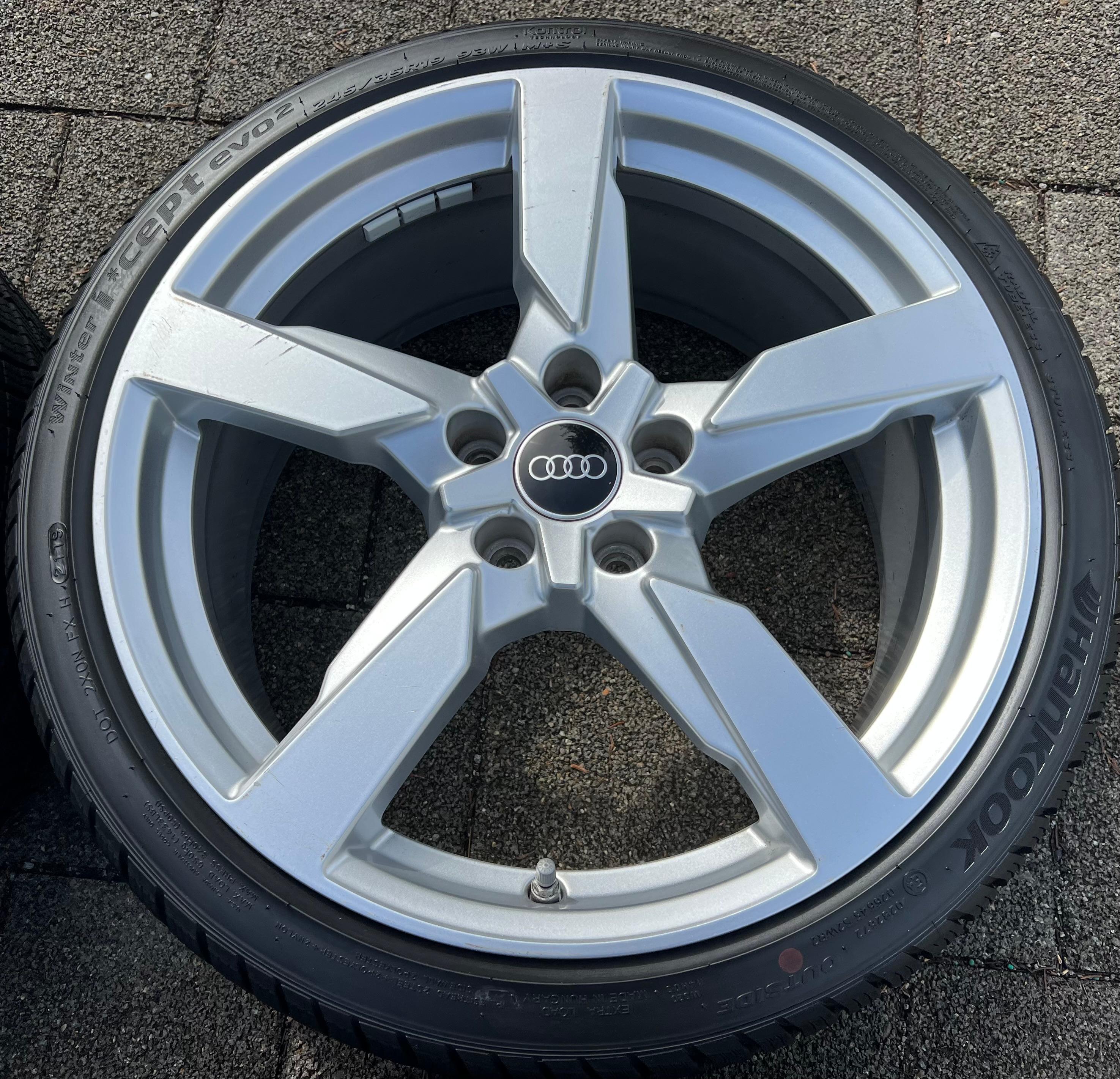 4 ORIGINELE 19" ALUMINIUM WINTERWIELEN AUDI TT TTS 8S 8S0601025AA 245/35R19 93W GRATIS LEVERING