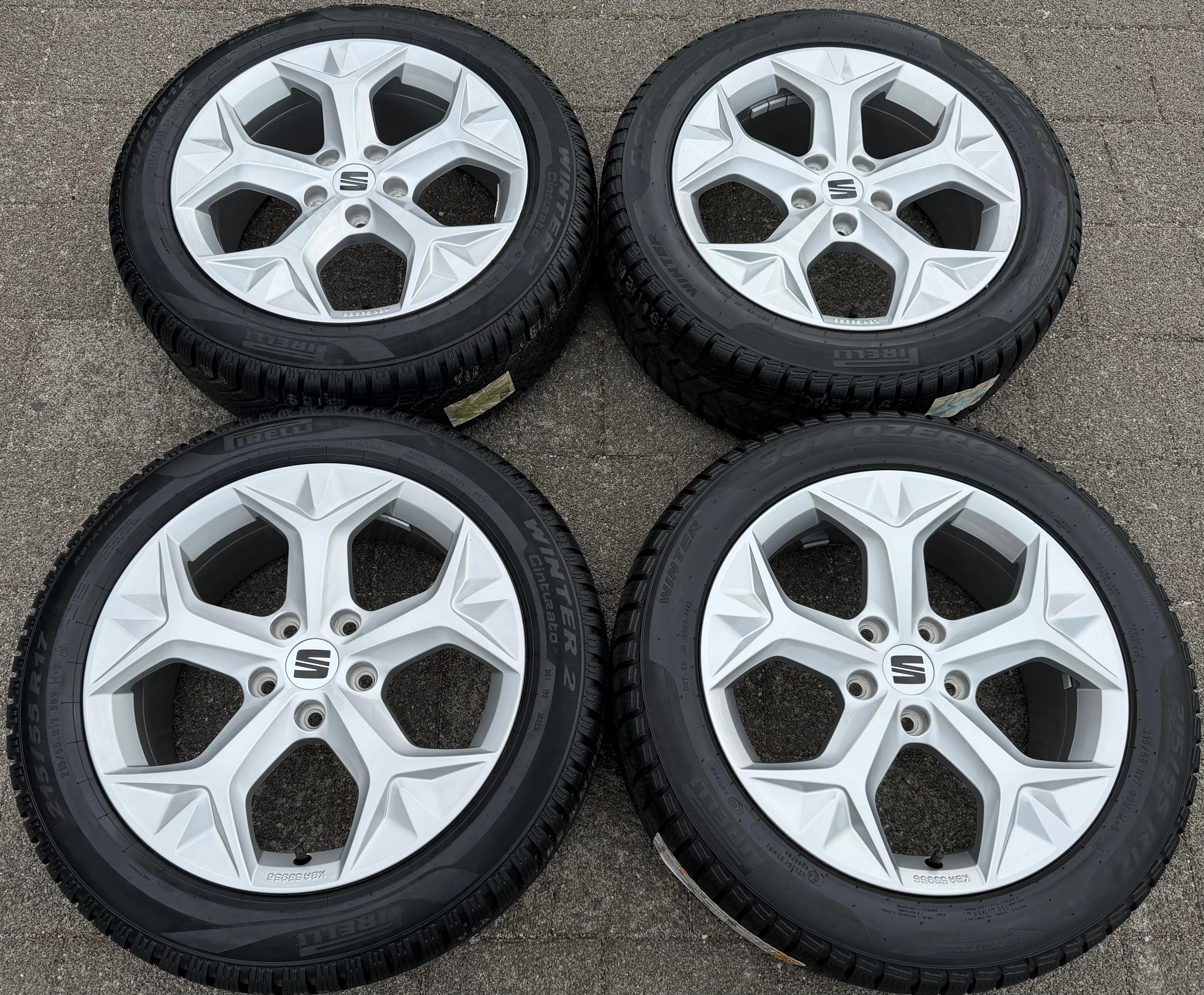 4 llantas de aluminio originales de invierno de 17" para SEAT Ateca Cupra 575071497H 215/55R17 98V, nuevas