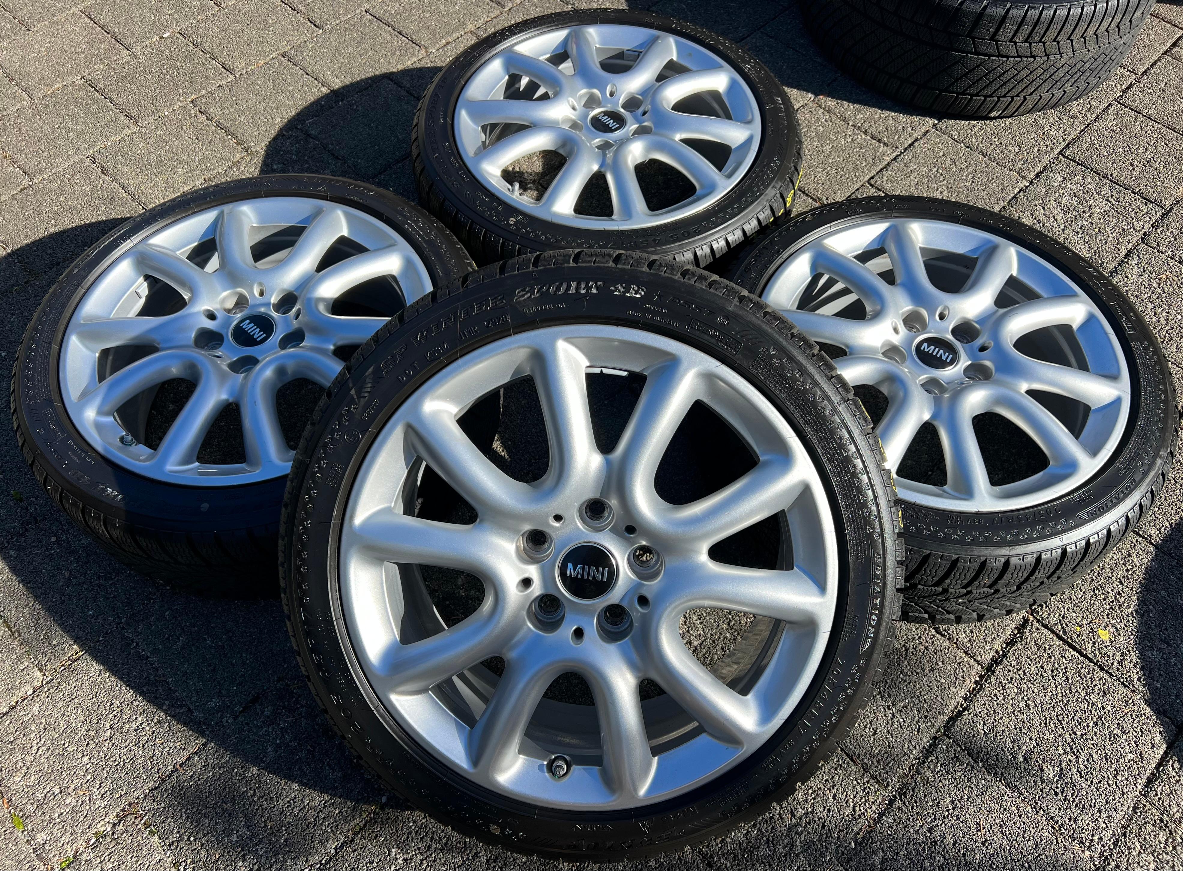 4 ORIGINELE 17" ALUMINIUM WINTERWIELEN MINI F55 F56 F57 JCW 205/45R17 88V DUNLOP 2020