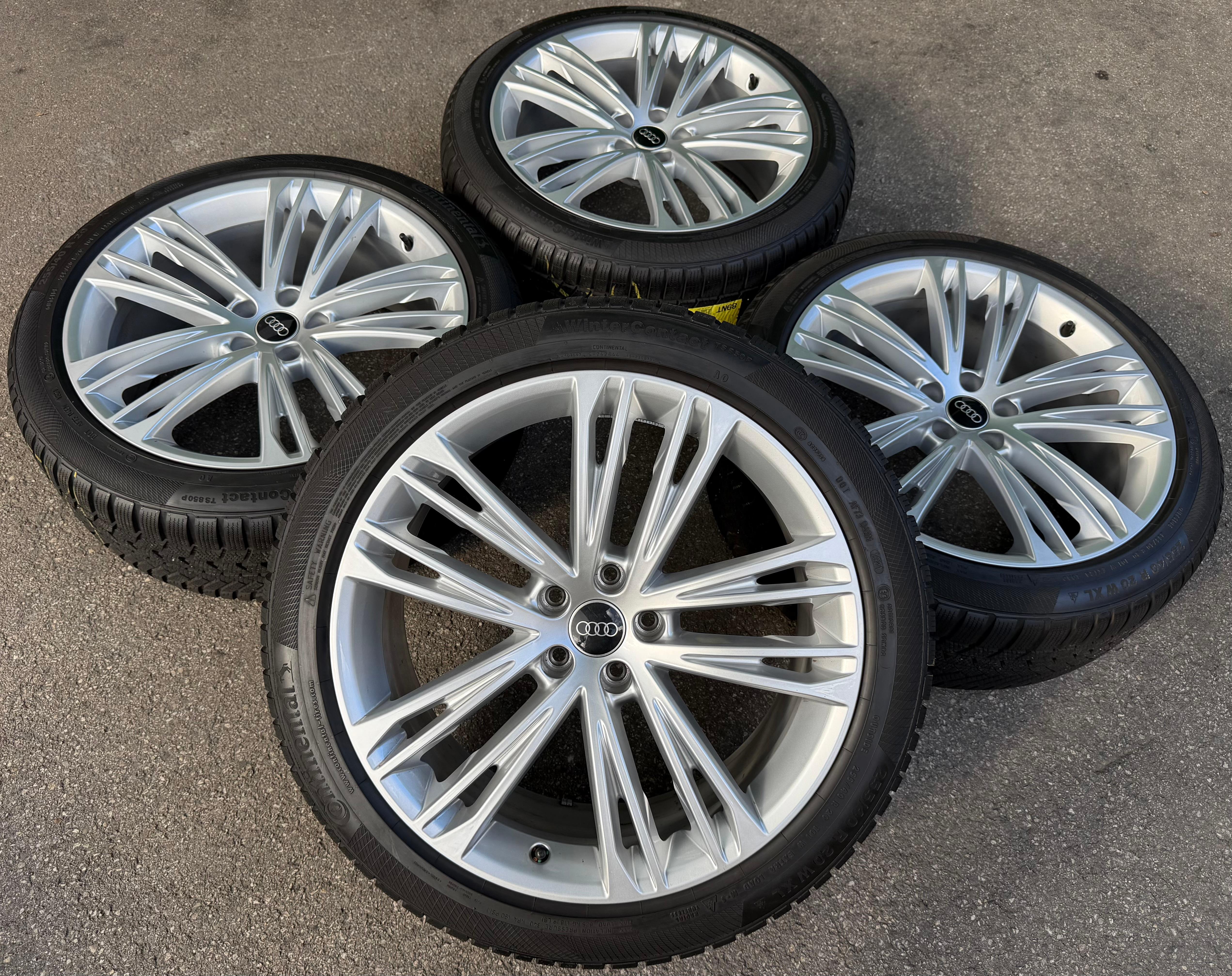 4 ruedas de invierno originales de aleación de 20" para Audi A7 S7 4K 4K8601025F 255/40R20 101W Continental