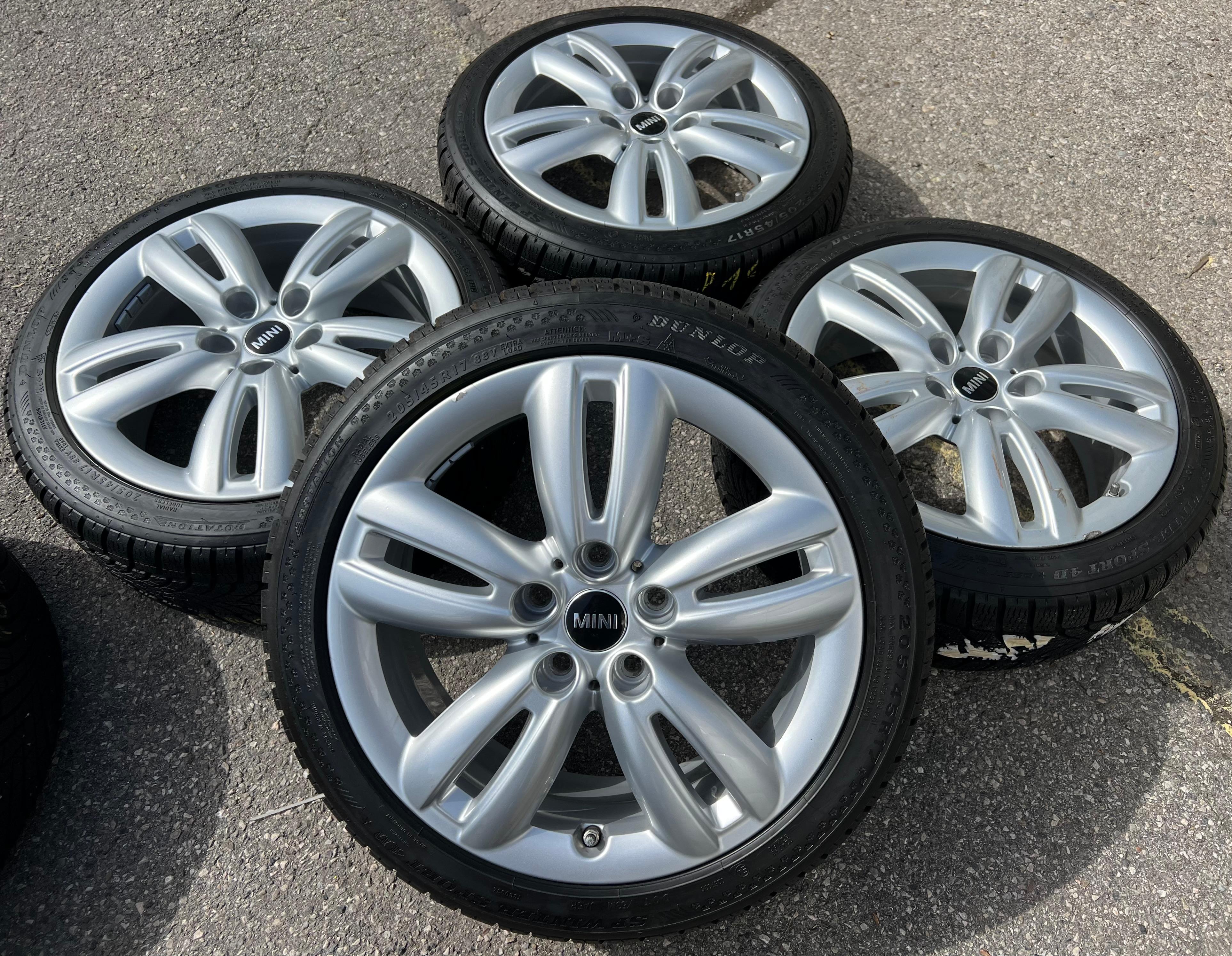 4 ORIGINELE 17" ALUMINIUM WINTERWIELEN MINI F55 F56 F57 JCW SPOOR SPAAK 501 6855107