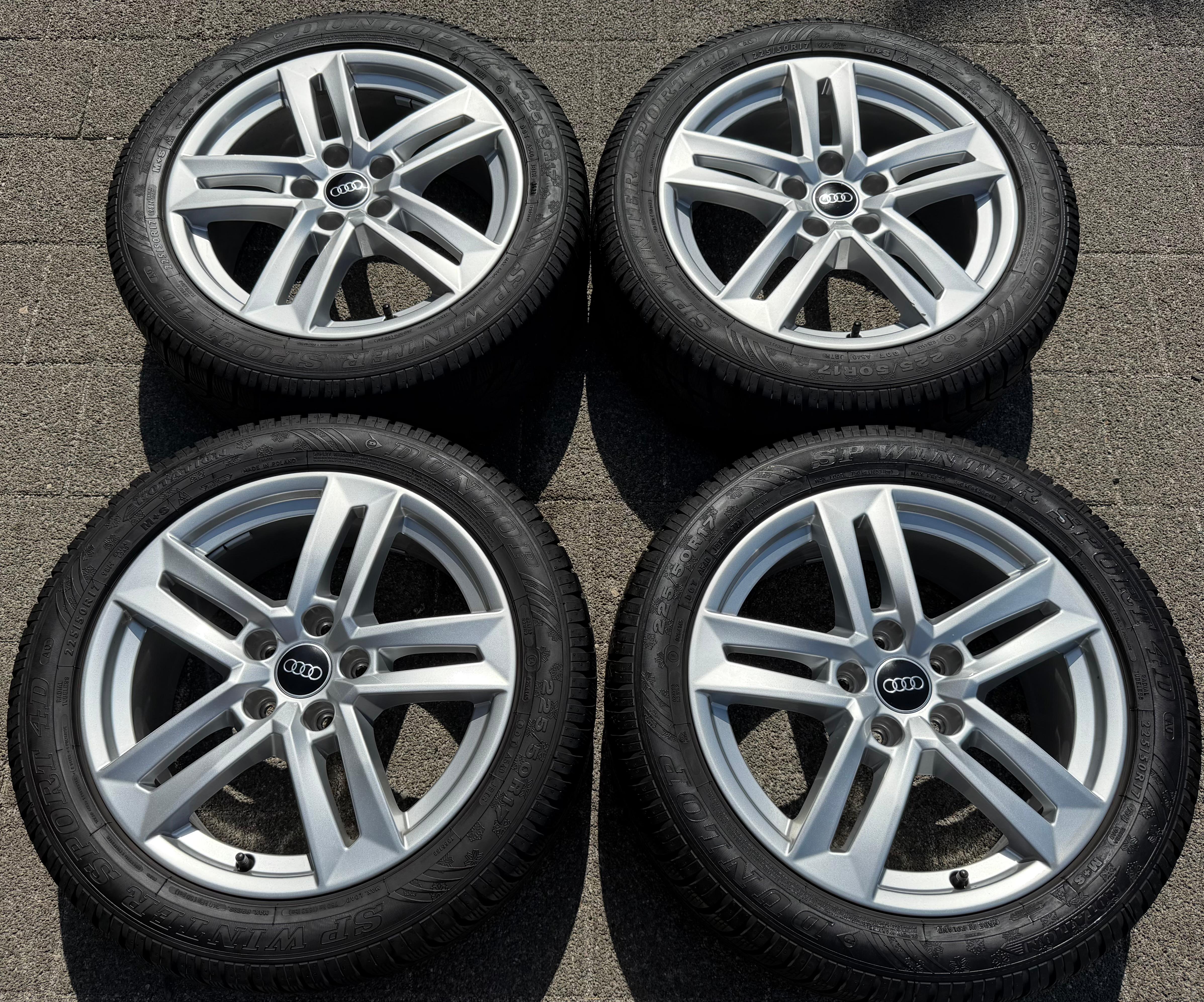 4 Original 17" Alu Winterräder Audi A4 B9 8W 8W0601025P 225/50R17 98H Dunlop 2021