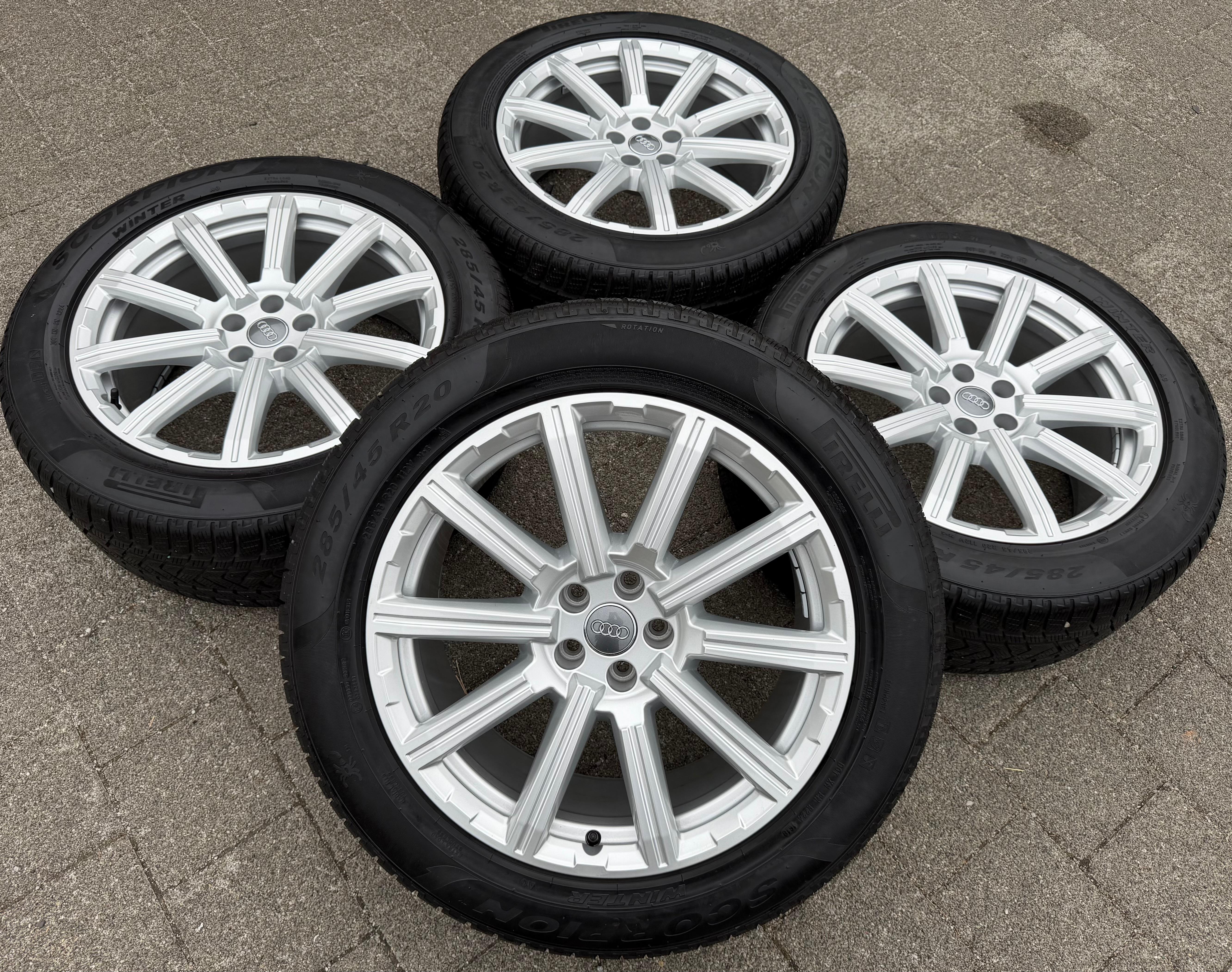 4 Original 20" Alu Winterräder Audi Q7 4M 4M0601025AE 285/45R20 112V Pirelli