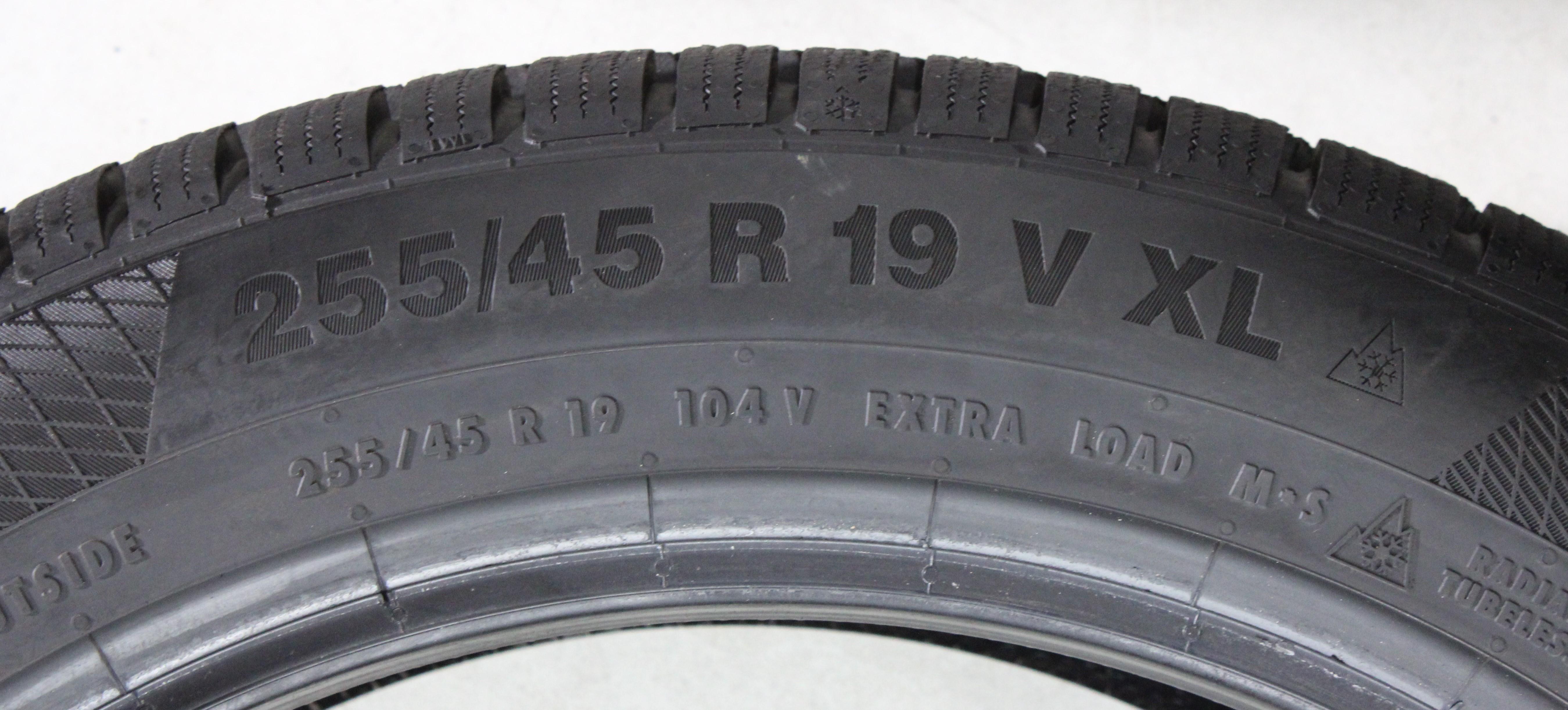 2 neumáticos de invierno Continental Winter Contact TS850P 8 mm 2021 XL, 255/45R19 104V