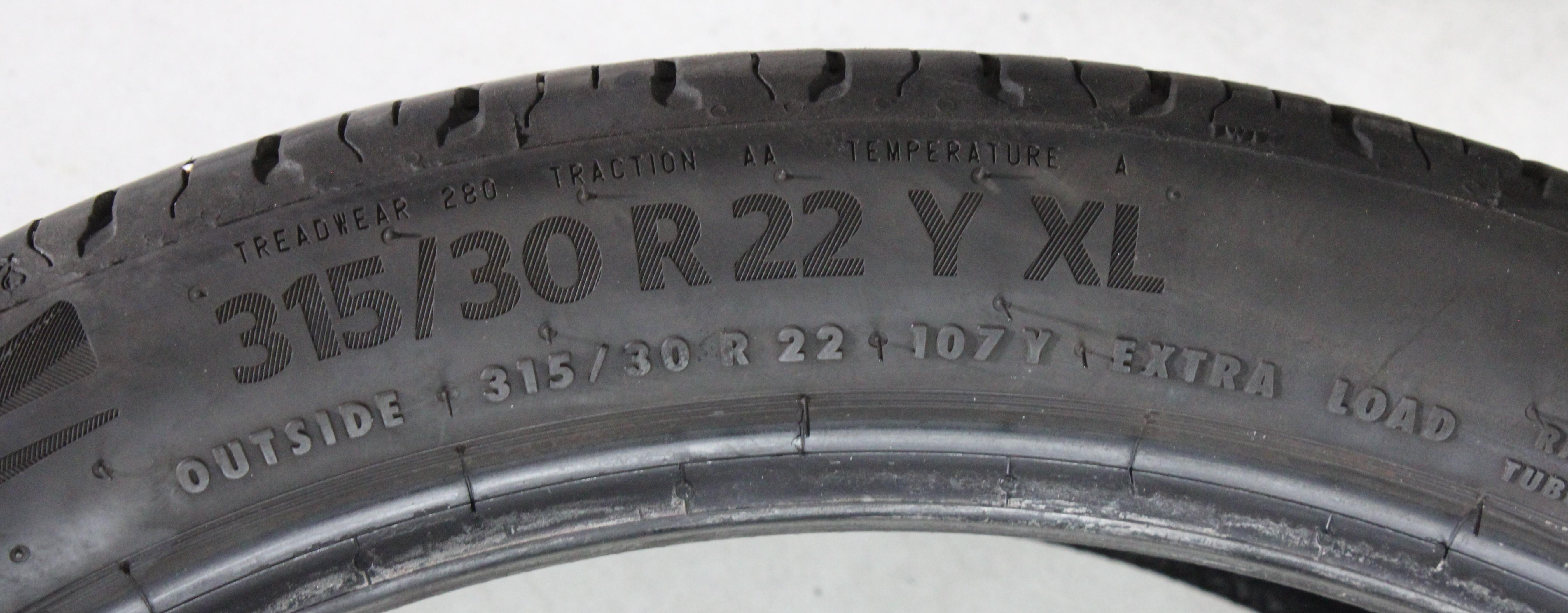 2 x 315/30R22 107Y Sommerreifen Continental Eco Contact 6* 4,5mm 2024 XL