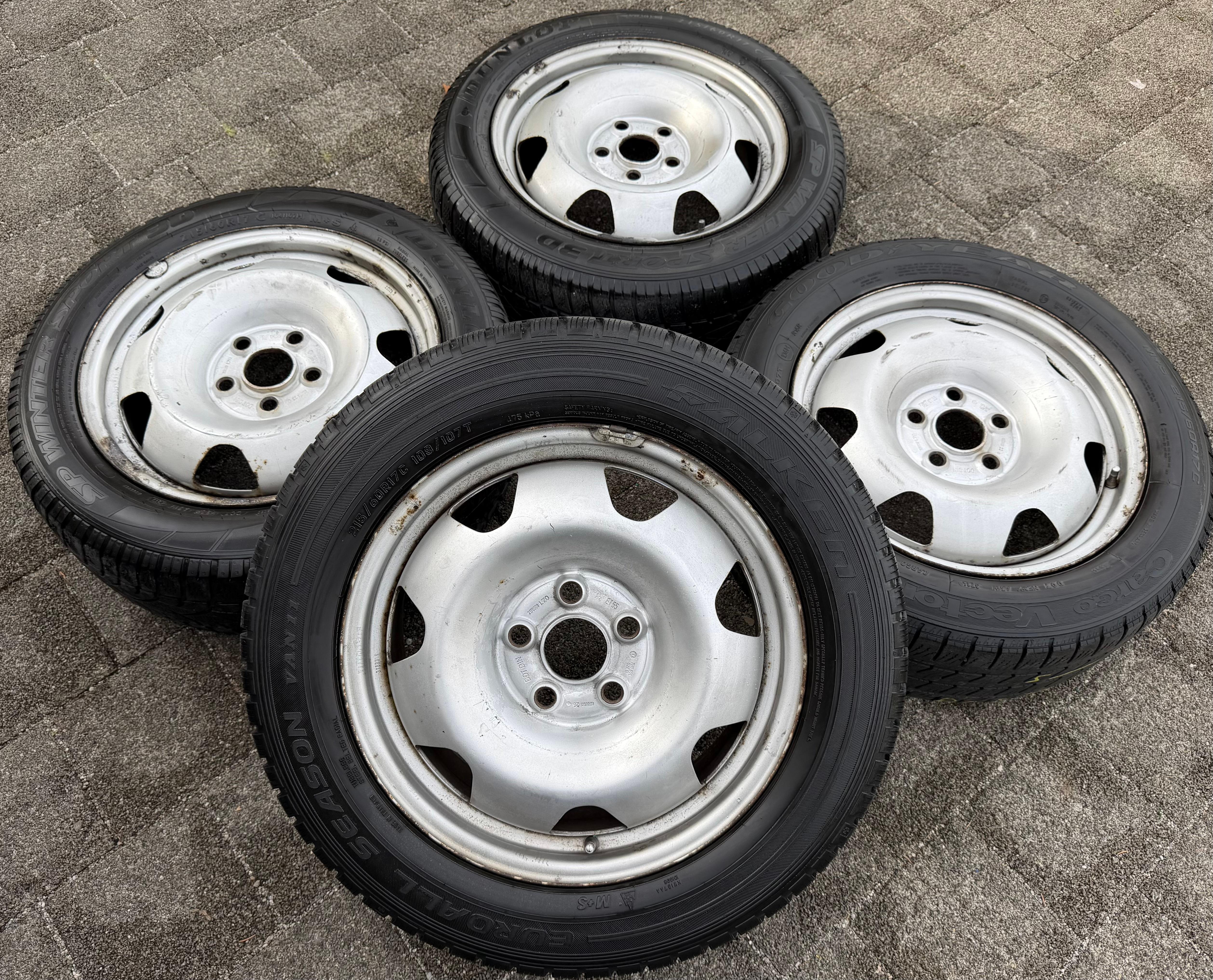 4 cerchi in acciaio da 17" per VW Bus Transporter T5 T6 7x17 ET55 5x120 argento
