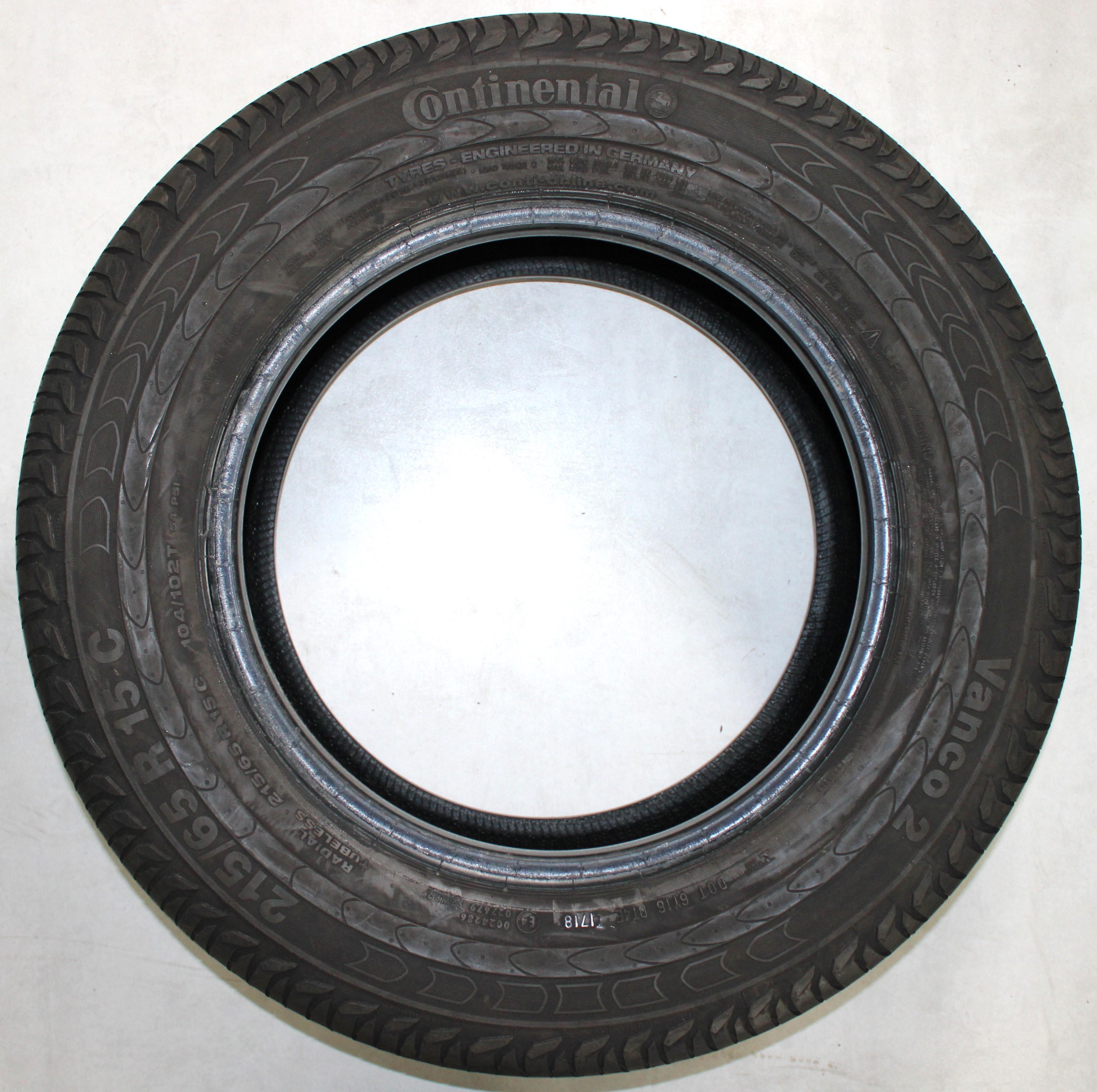 4 x 215/65R15C 104/102T Sommerreifen Continental Vacno 2 9-9,5mm 2018