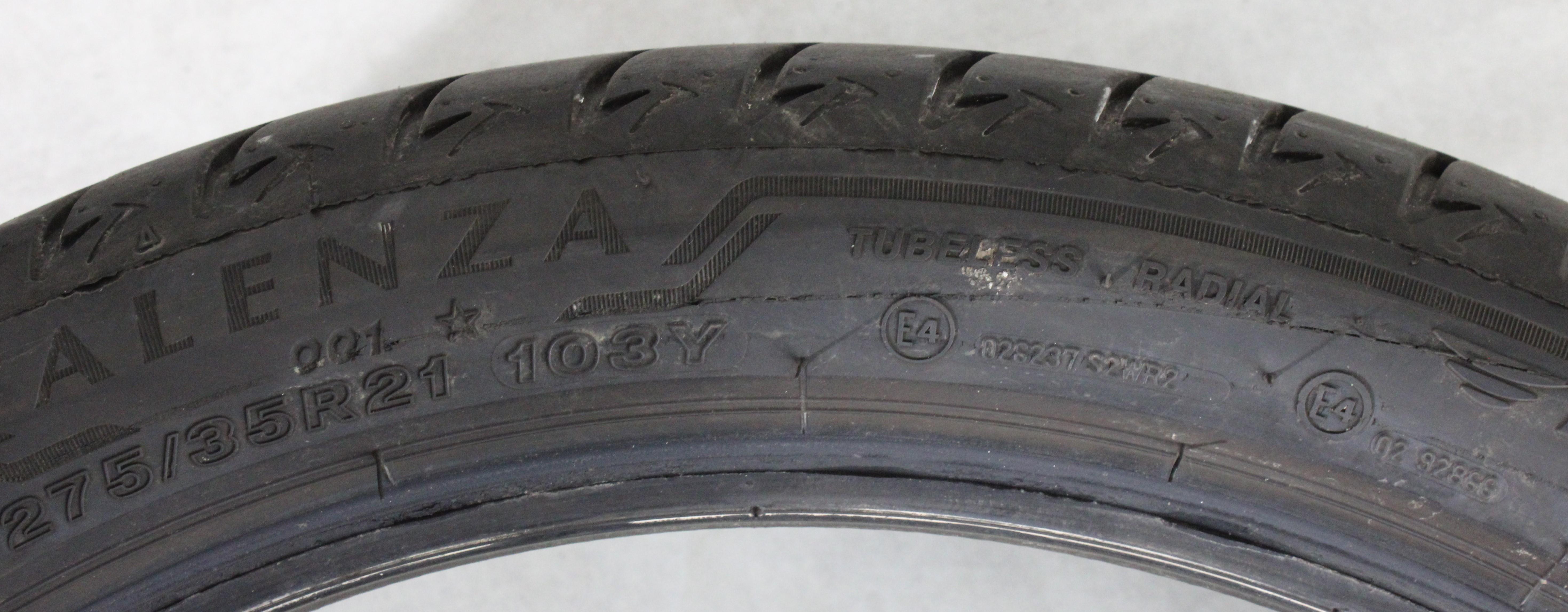 1 x 275/35R21 103Y pneu été Bridgestone Alenza 001* Runflat 5,5-6mm 2025 XL