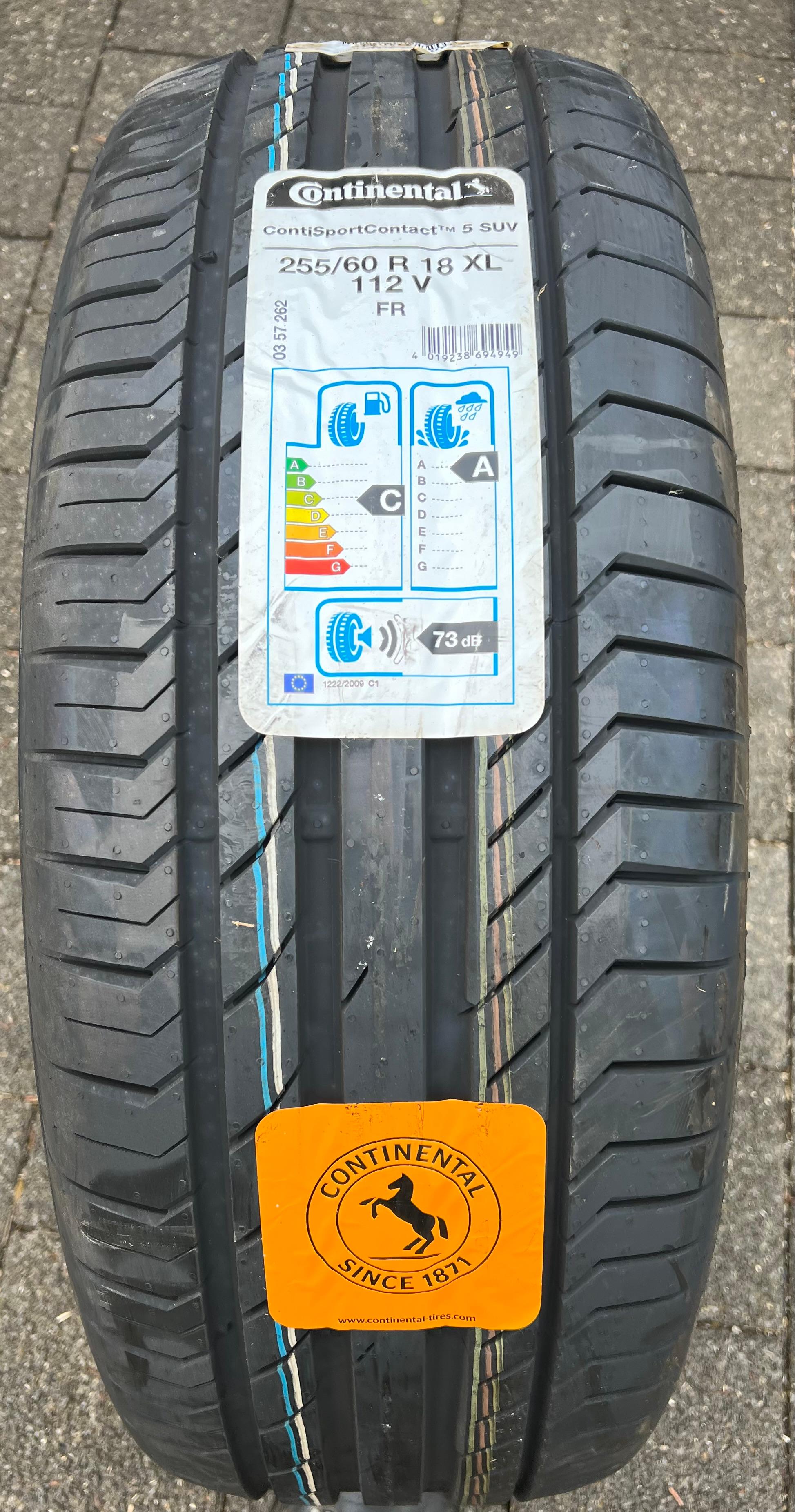 1 x 255/60R18 112V Sommerreifen Continental Sport Contact 5 2018 NEU Freihaus
