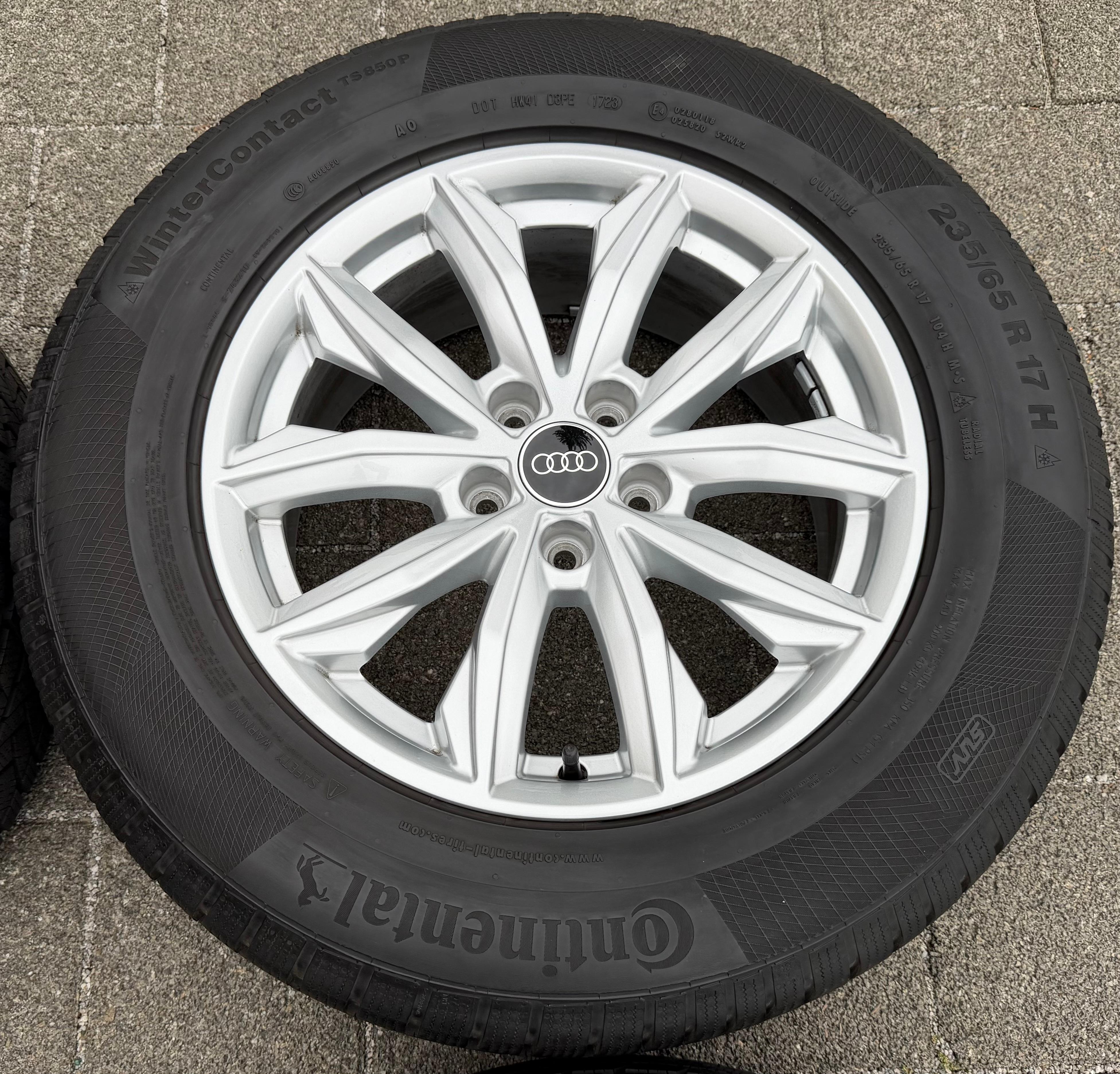 4 Original 17" Alu Winterräder Audi Q5 FY 80A601025J 7x17 ET34 235/65R17 104H Continental