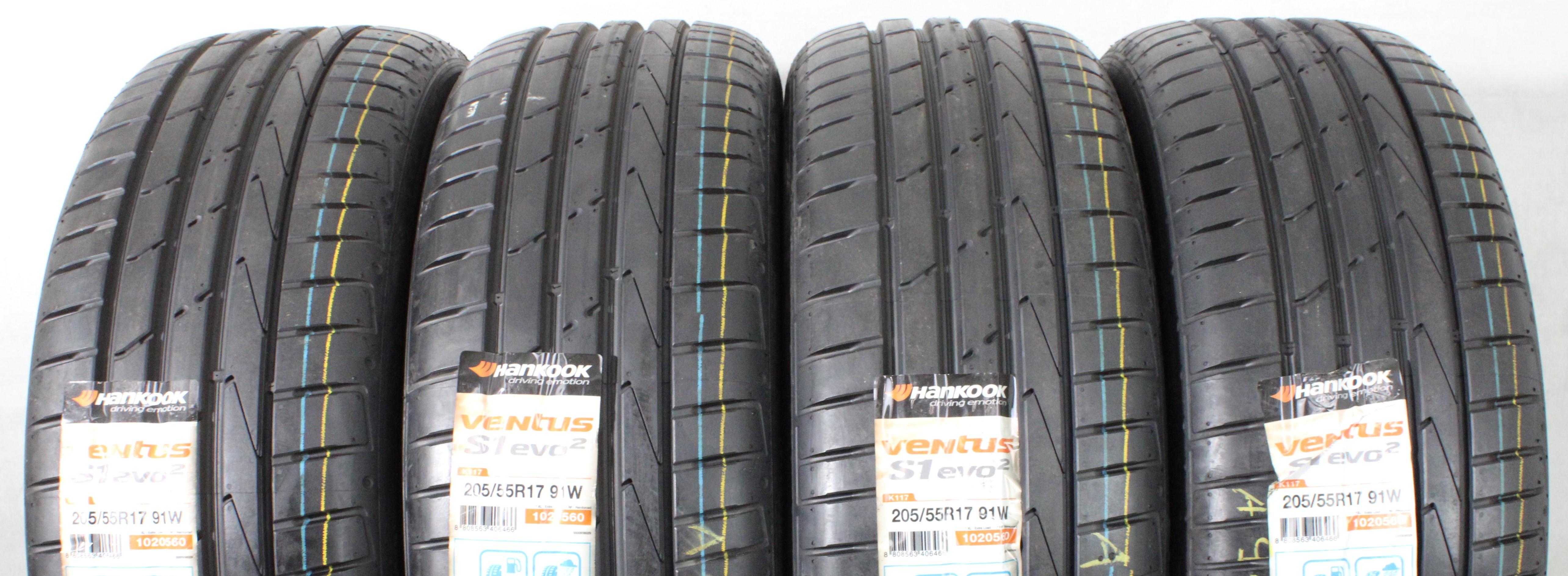 4 x 205/55R17 91W Sommerreifen Hankook Ventus S1 Evo 2 MO NEU 2019