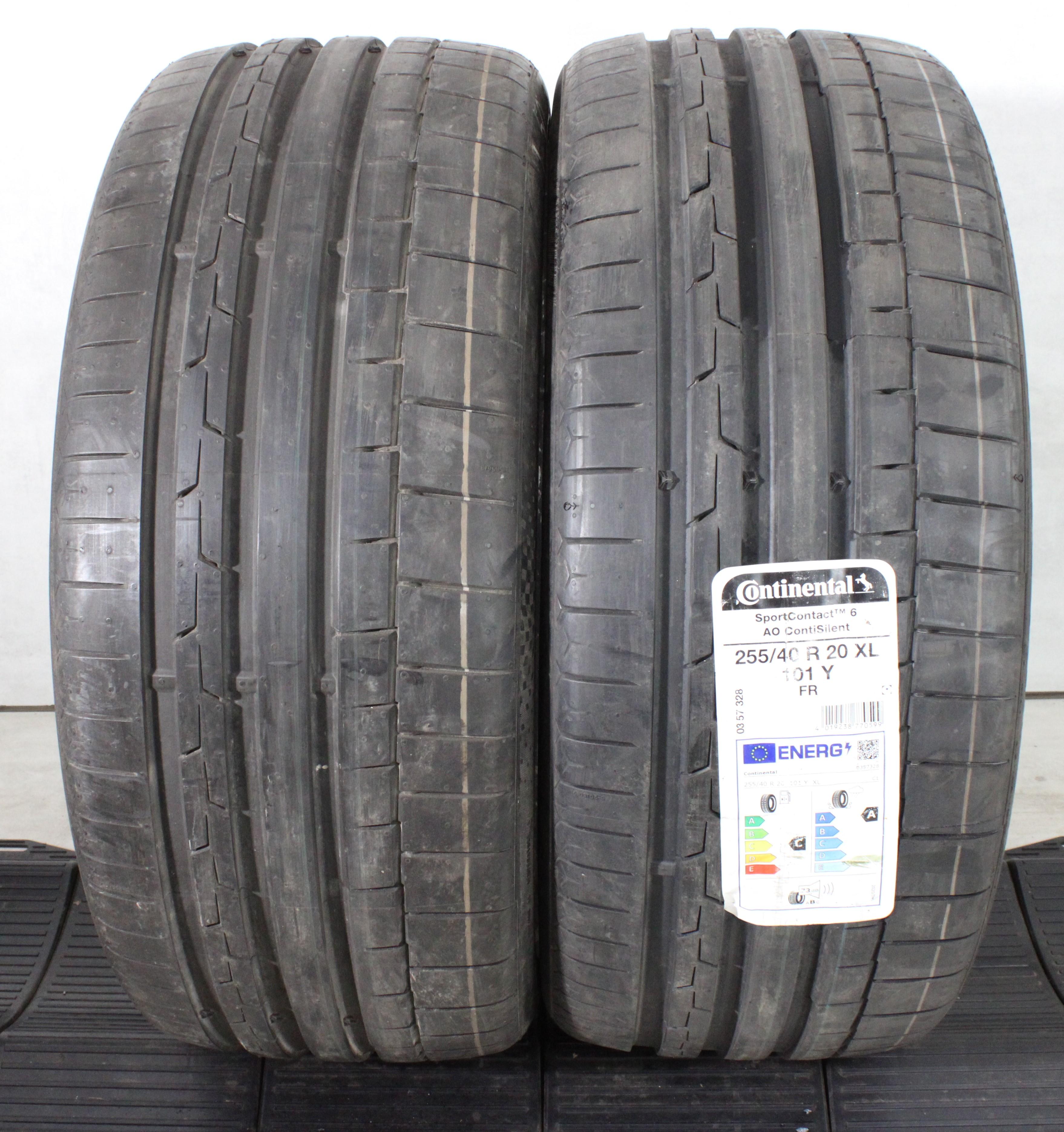 2 x 255/40R20 101Y Sommerreifen Continental Sport Contact 6 AO Volles Profil 2020/2021 Silent XL