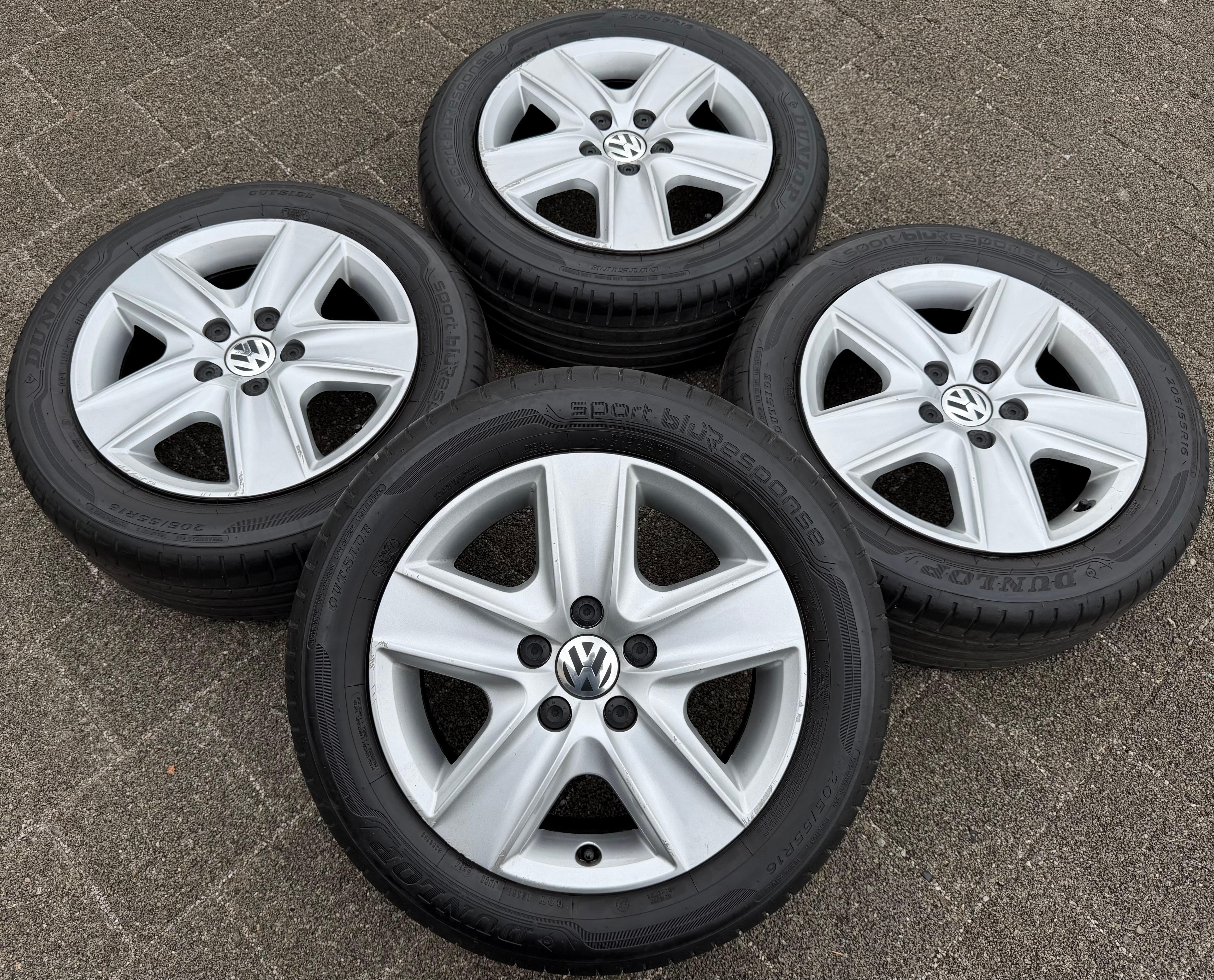 4 ruote estive originali da 16" VW Golf 5/6 Touran 5K0601027 205/55R16 91W