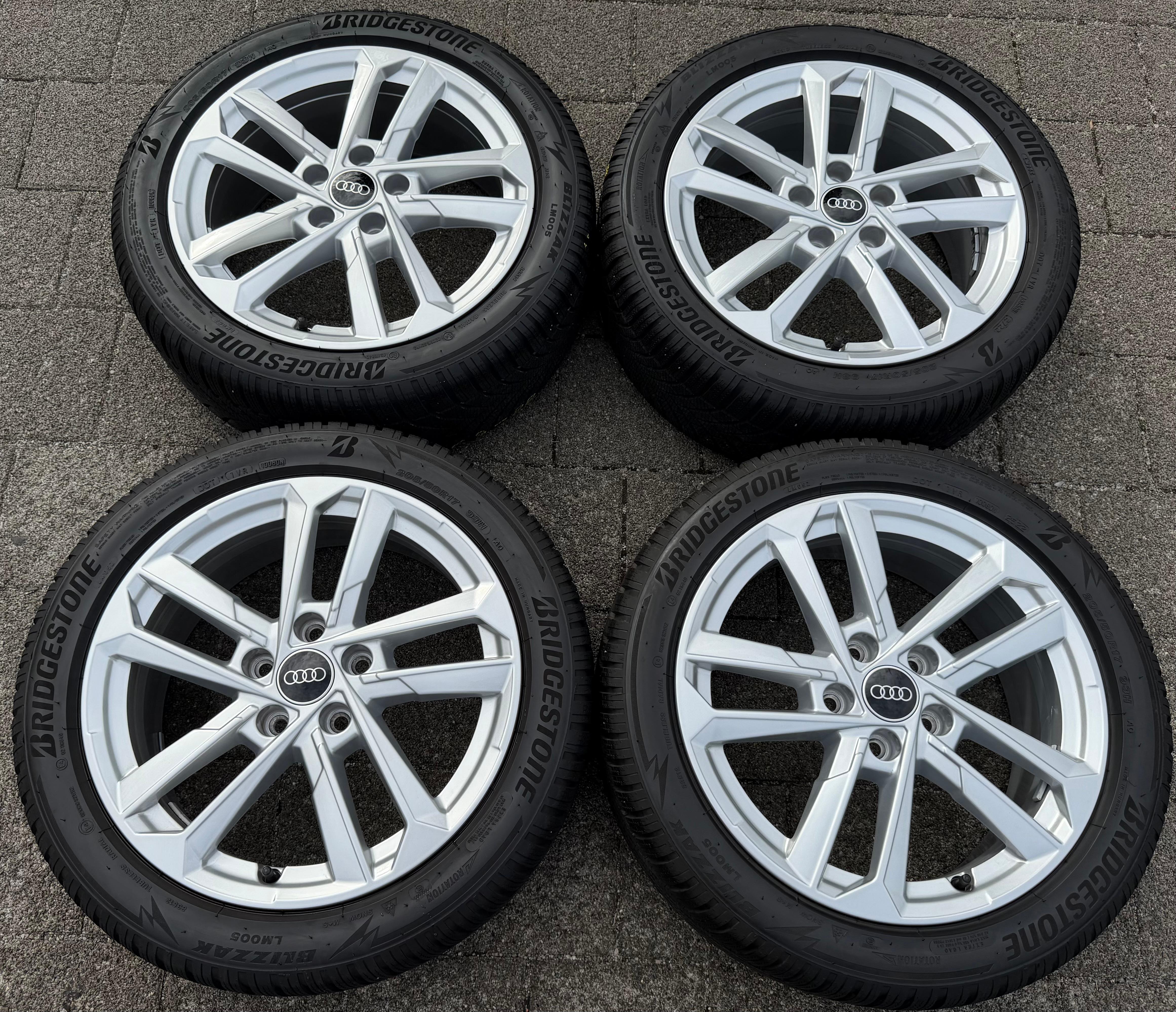 4 Original 17" Alu Winterräder Audi A3 S3 8Y 8Y0601025L 205/50R17 93H Bridgestone 2022